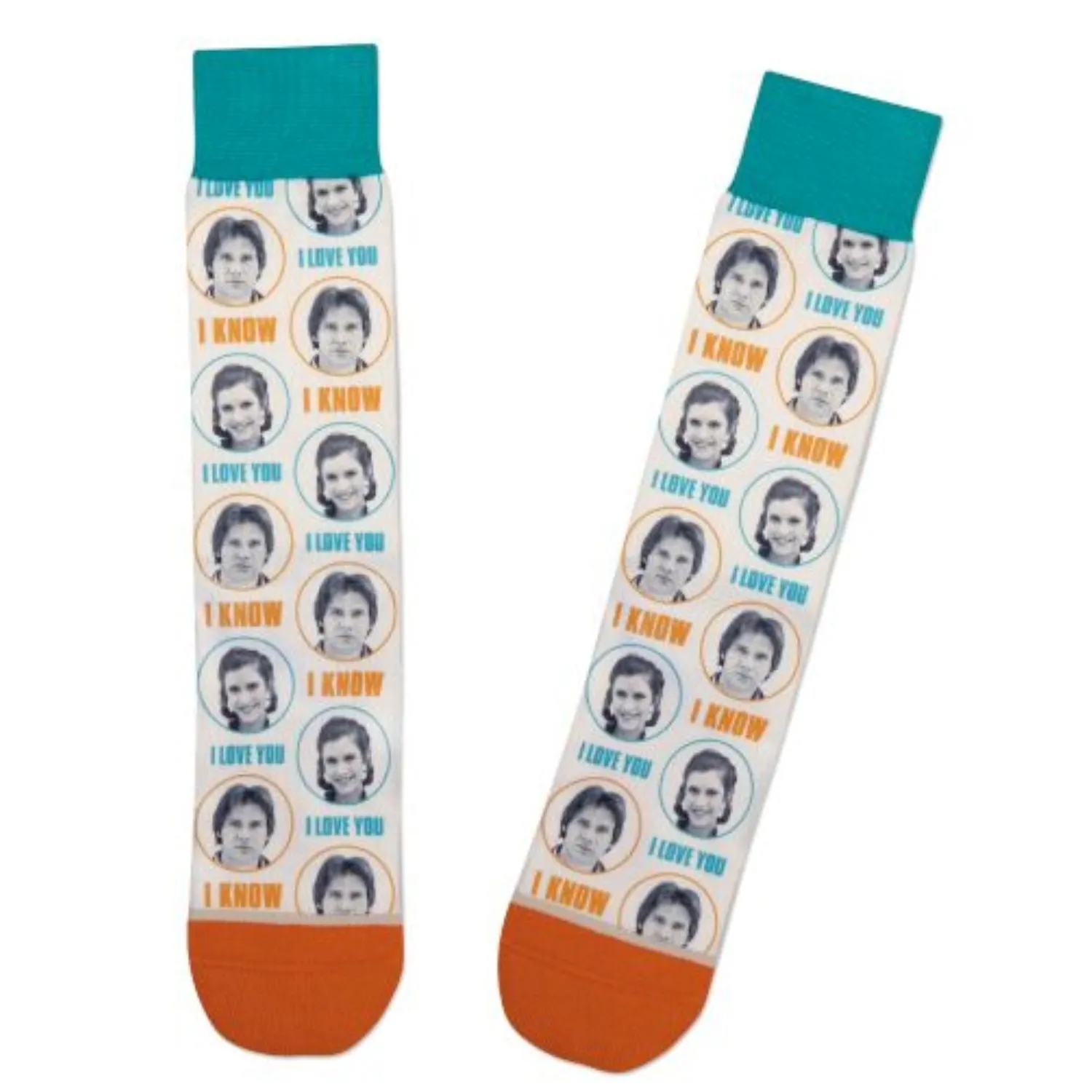 Hallmark Star Wars Hans Solo and Princess Leia I Love You I Know Crew Socks