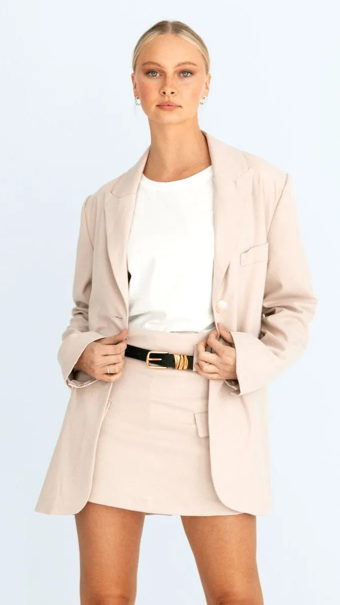 Hayley Mini Skort - Beige Billy J