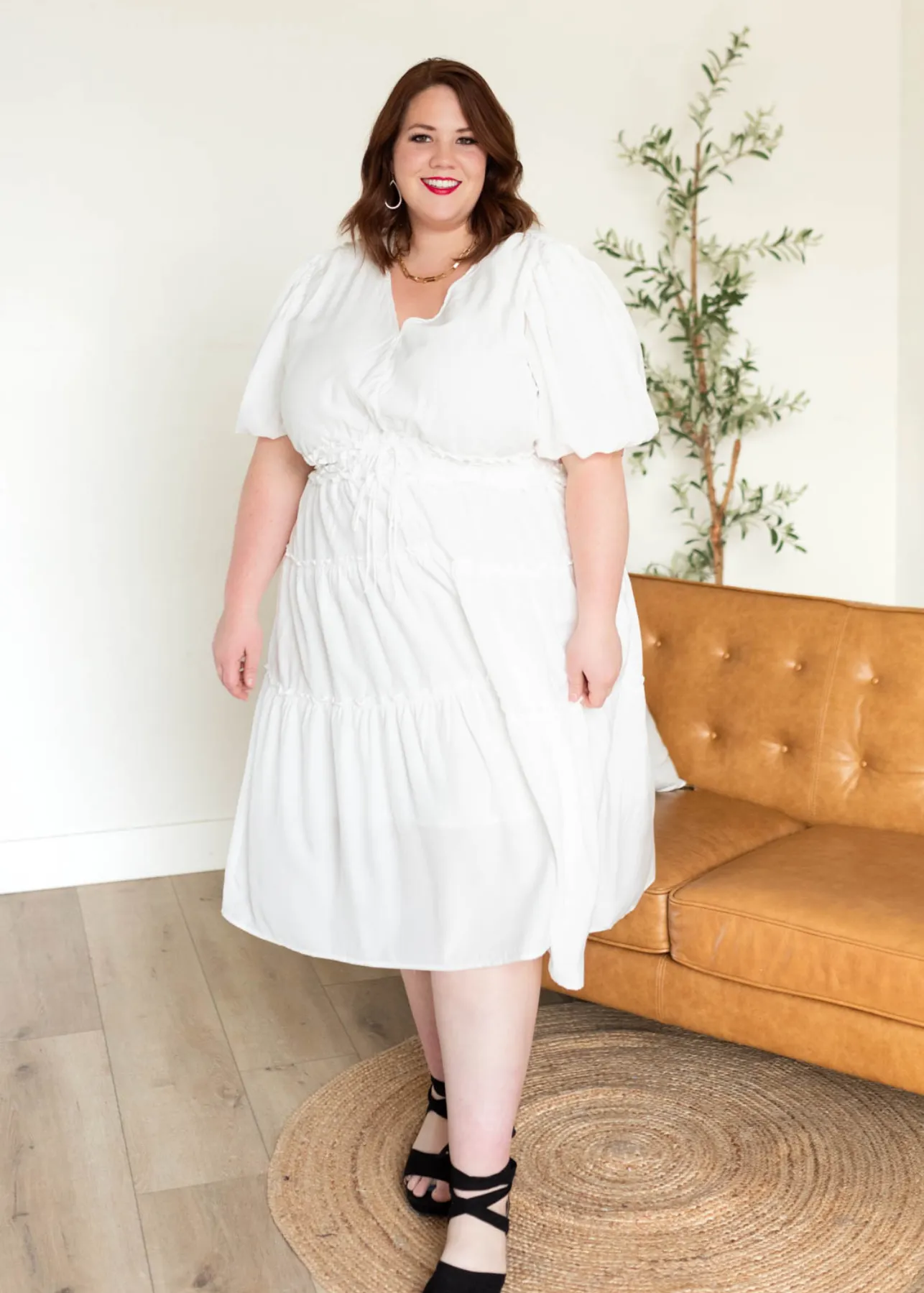 Joanne Ivory V Neck Dress