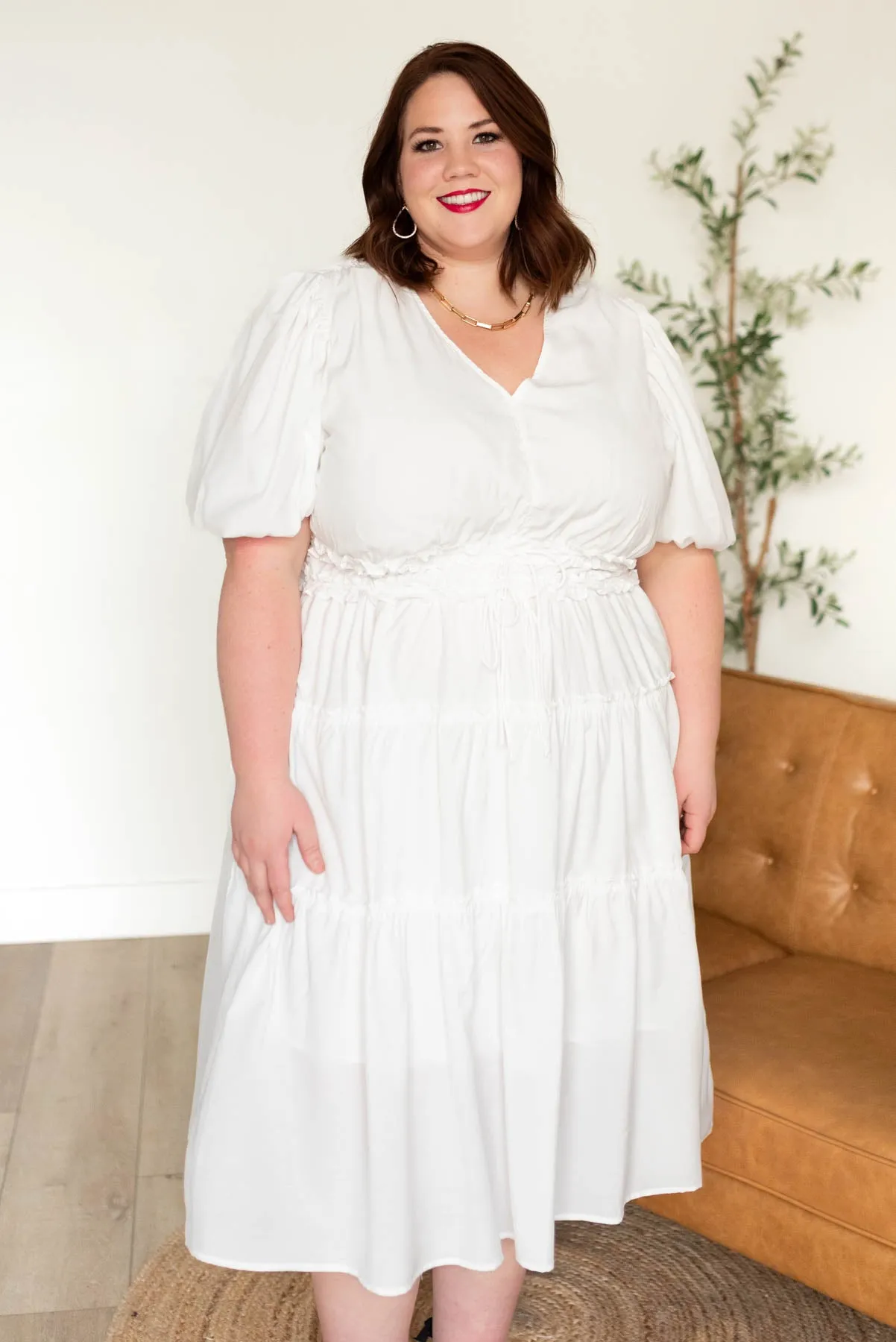 Joanne Ivory V Neck Dress