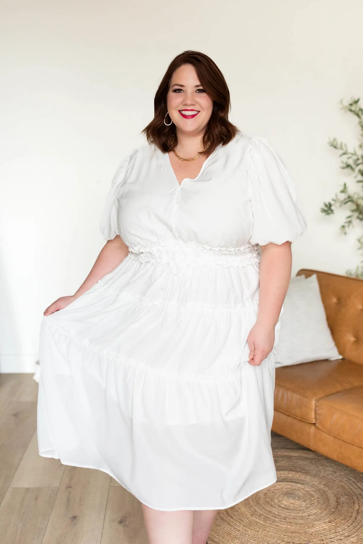Joanne Ivory V Neck Dress