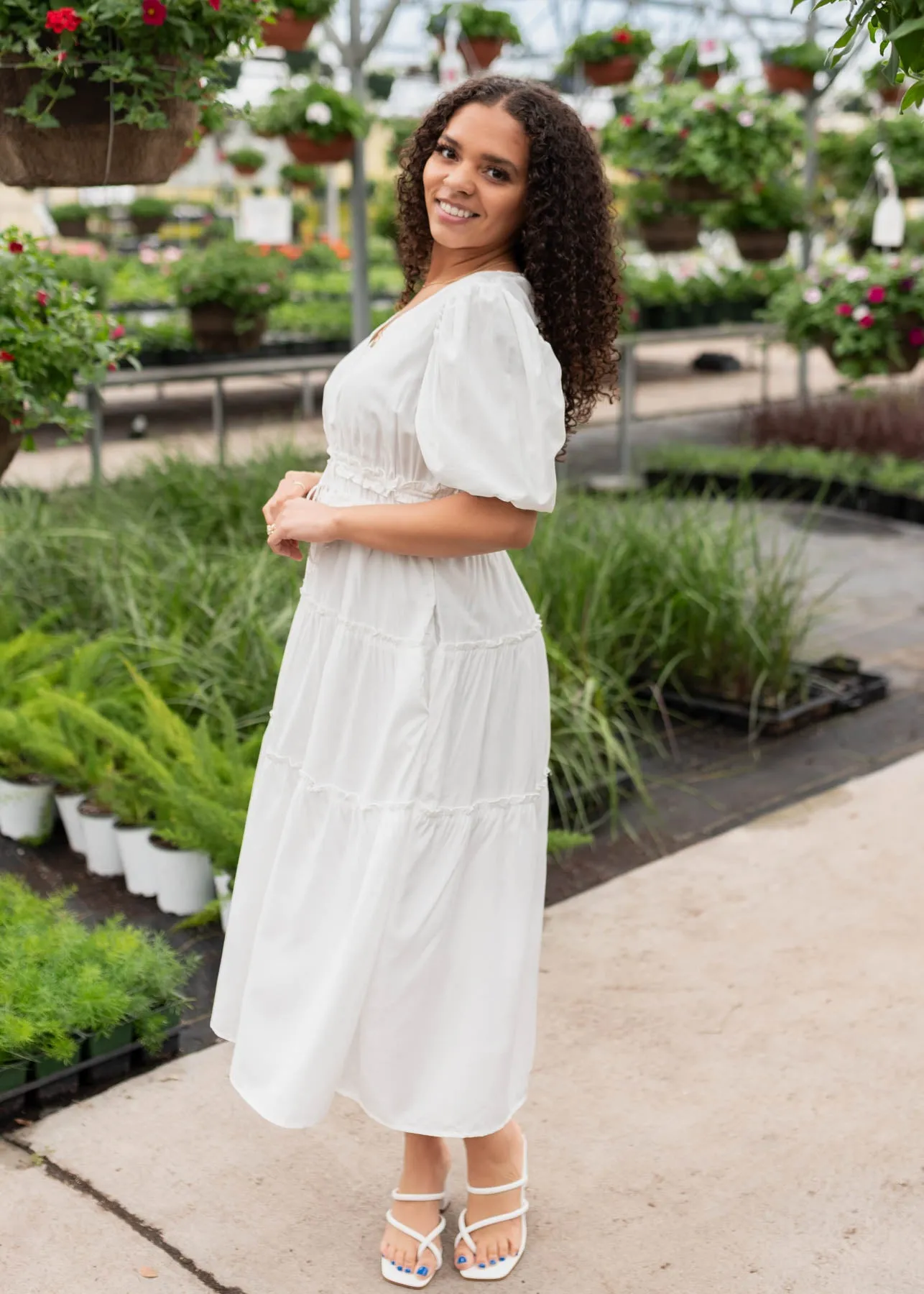Joanne Ivory V Neck Dress