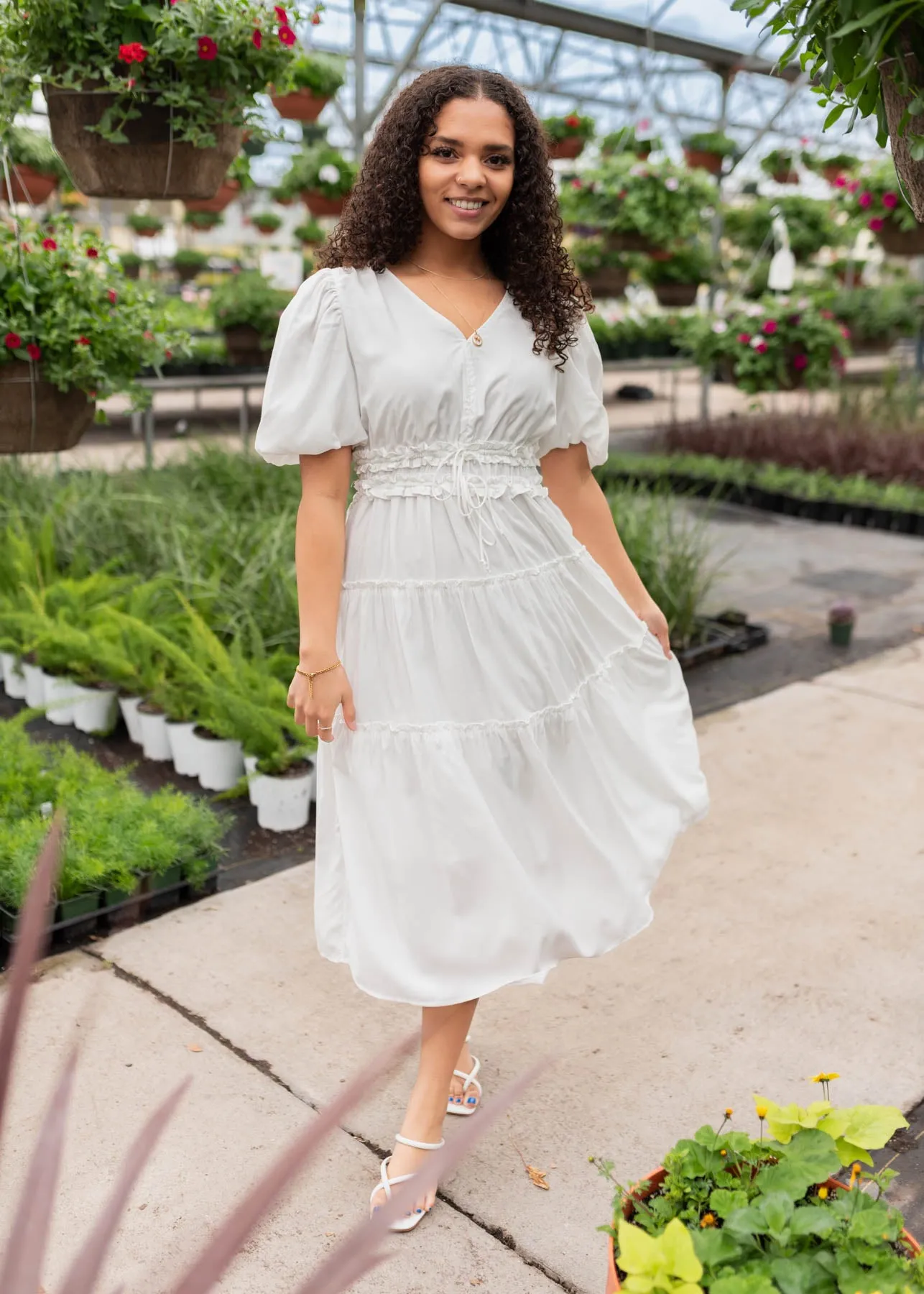 Joanne Ivory V Neck Dress