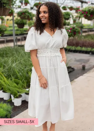 Joanne Ivory V Neck Dress