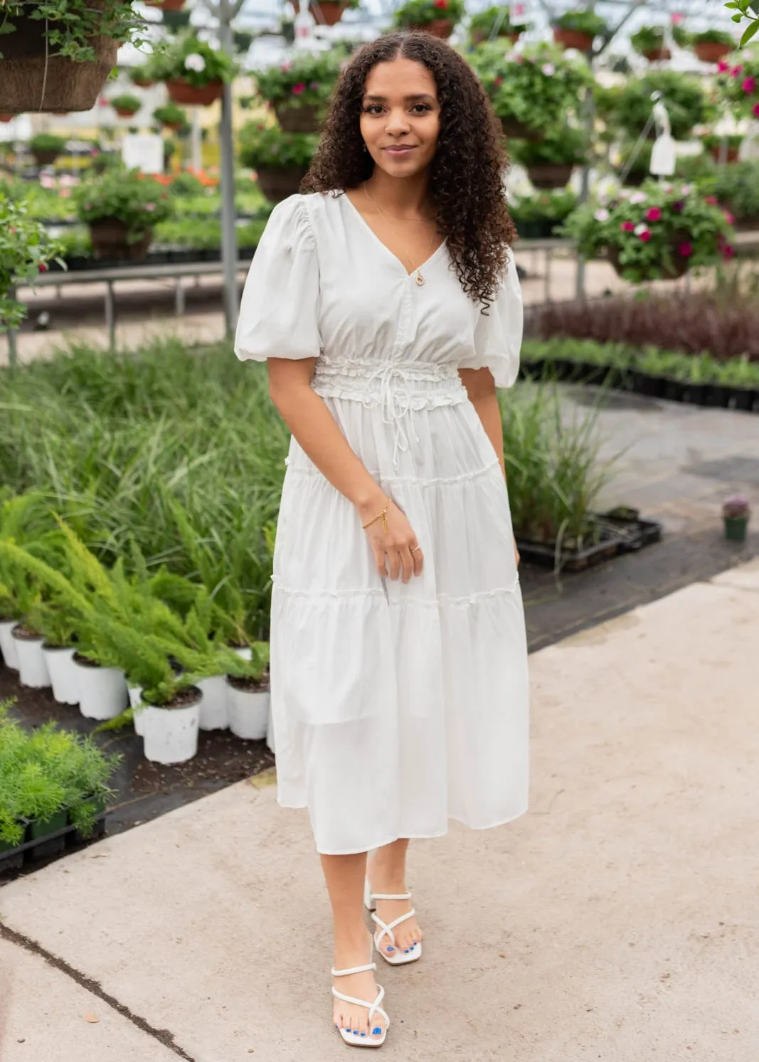 Joanne Ivory V Neck Dress