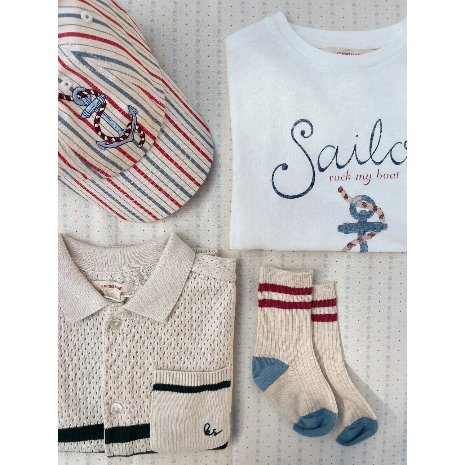 Konges Sløjd Off White/Multi Strip 2 Pack Rib Socks