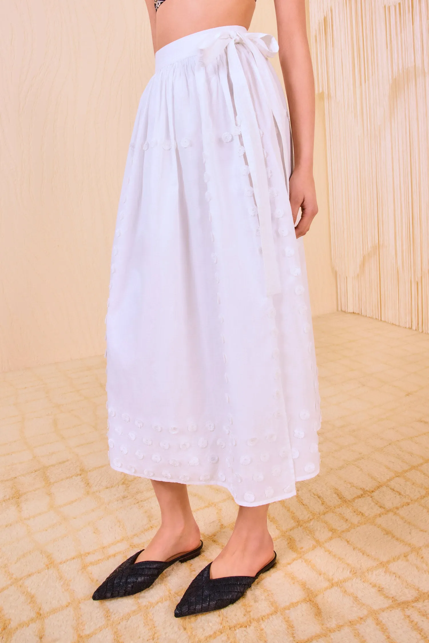 Kyla High Waisted Wrap Skirt Coverup - Pristine Ulla Johnson