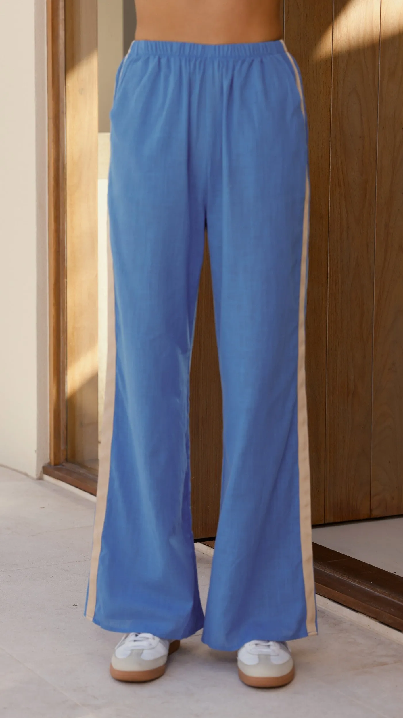La Sirena Long Sleeve Top and Pants Set - Beige / Blue Billy J