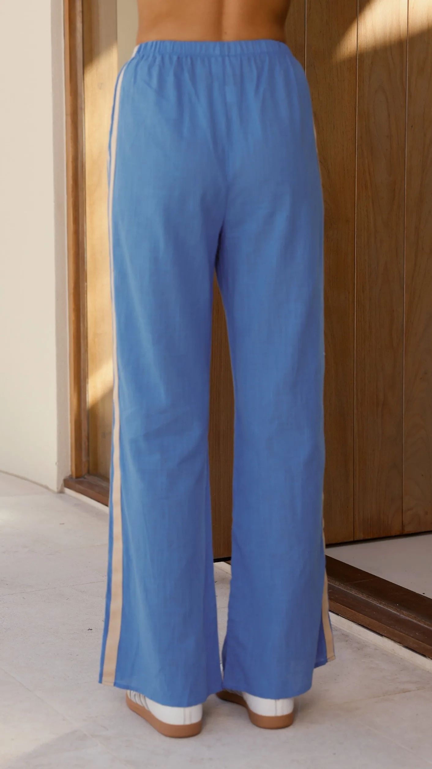 La Sirena Long Sleeve Top and Pants Set - Beige / Blue Billy J