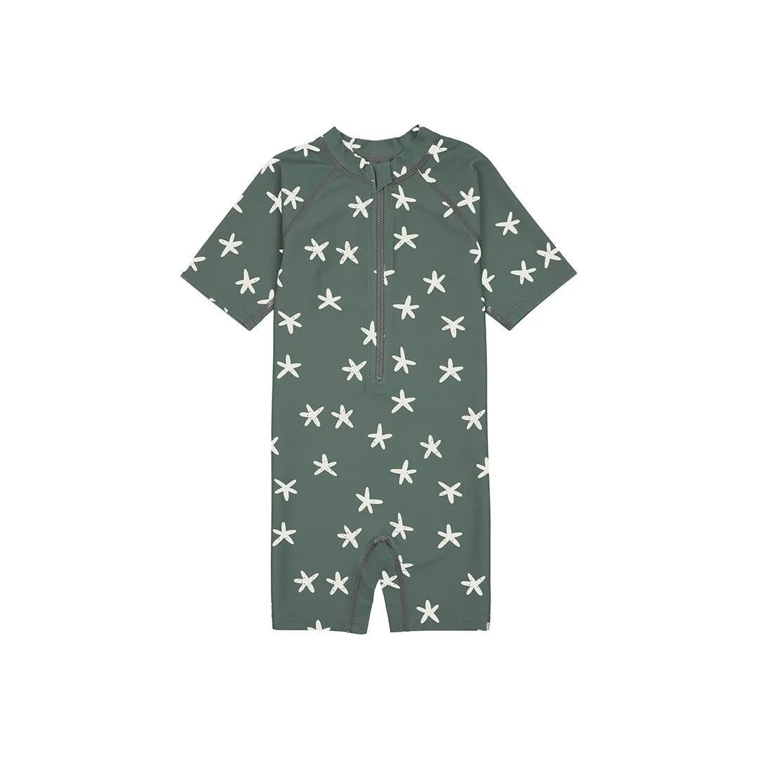 Lassig Short Sleeve Sunsuit - Deep Olive - Starfish