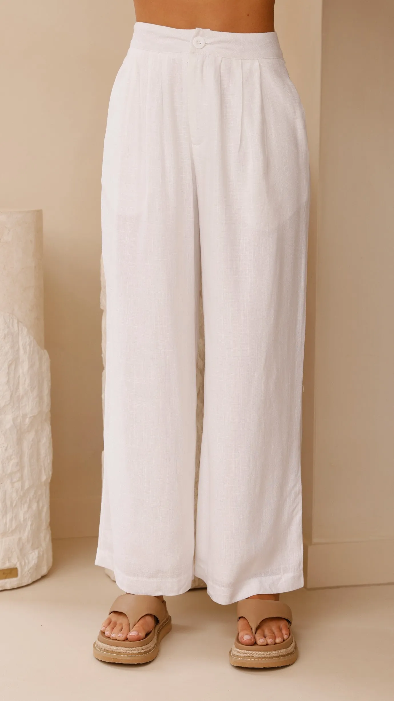 Lexi Linen Pants - White Billy J