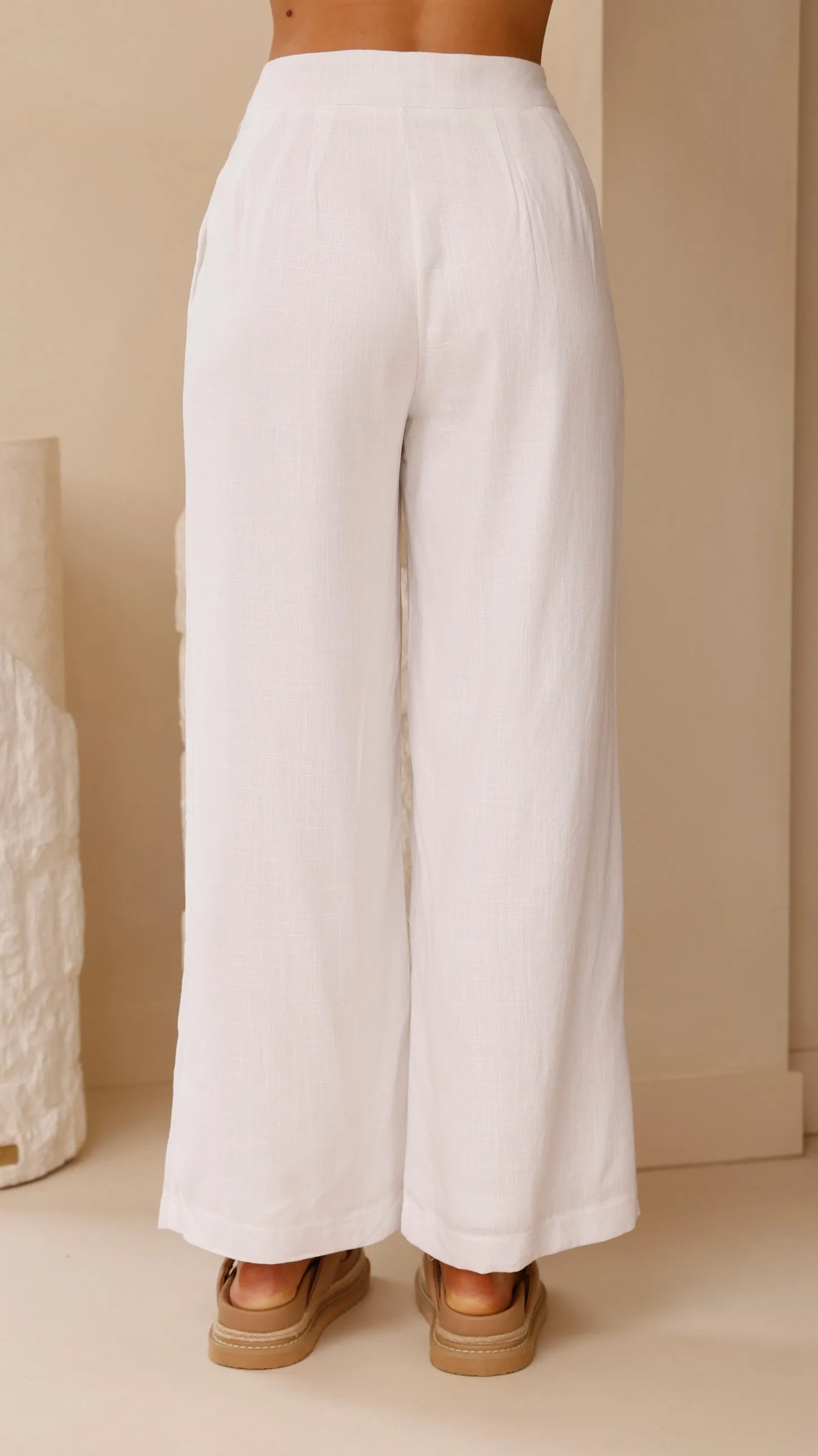 Lexi Linen Pants - White Billy J