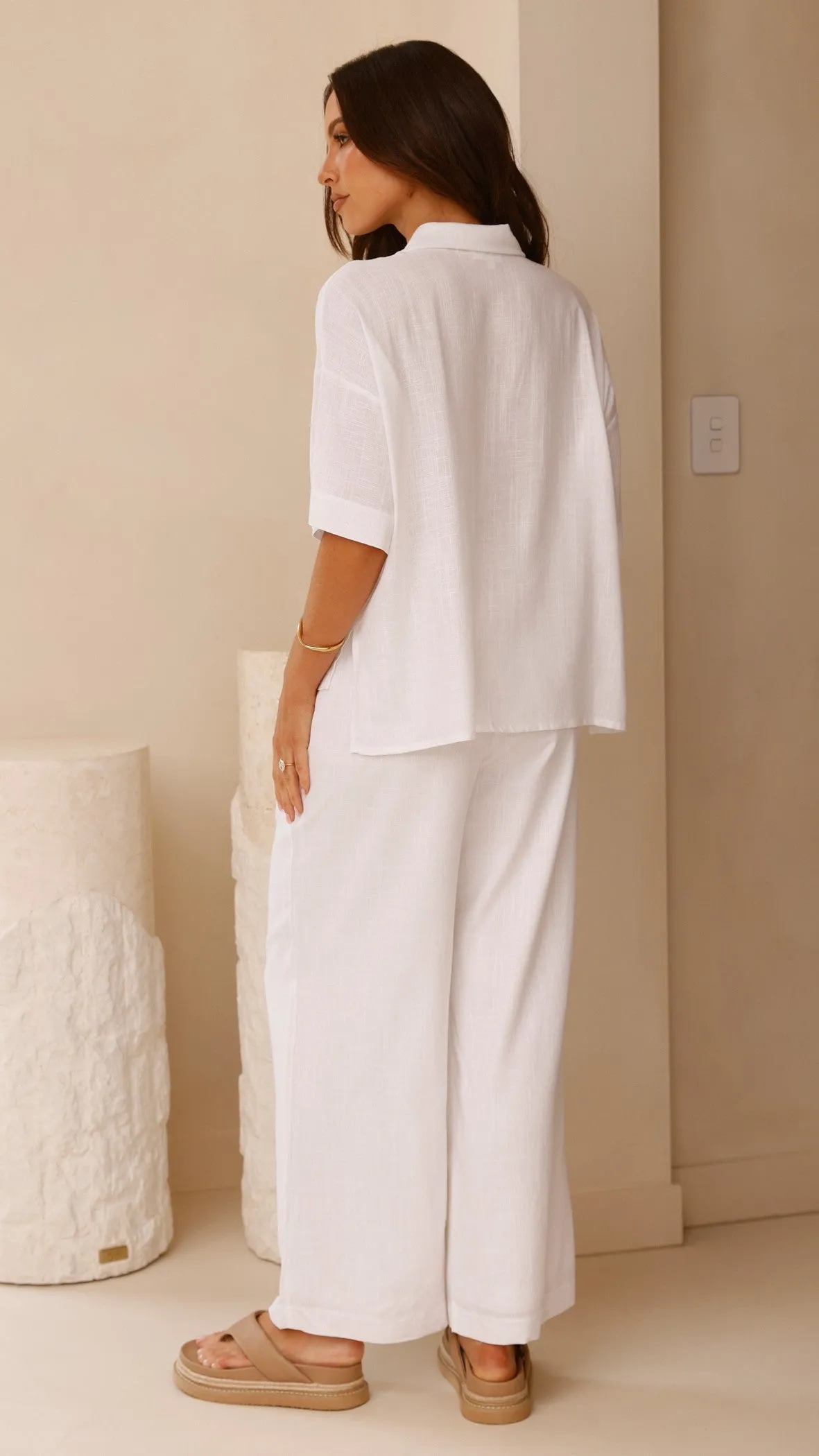 Lexi Linen Pants - White Billy J