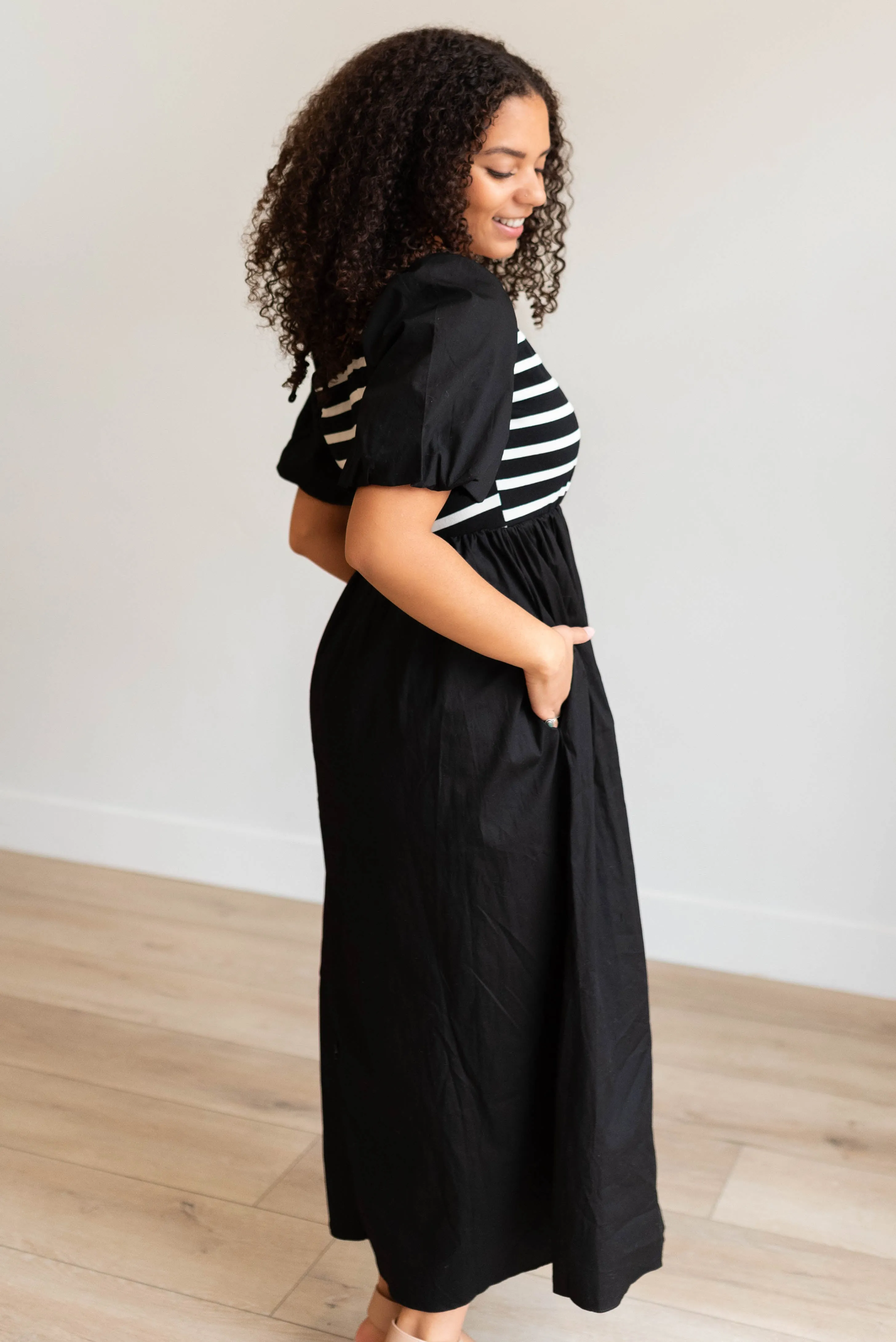 Liesel Black Stripe Dress