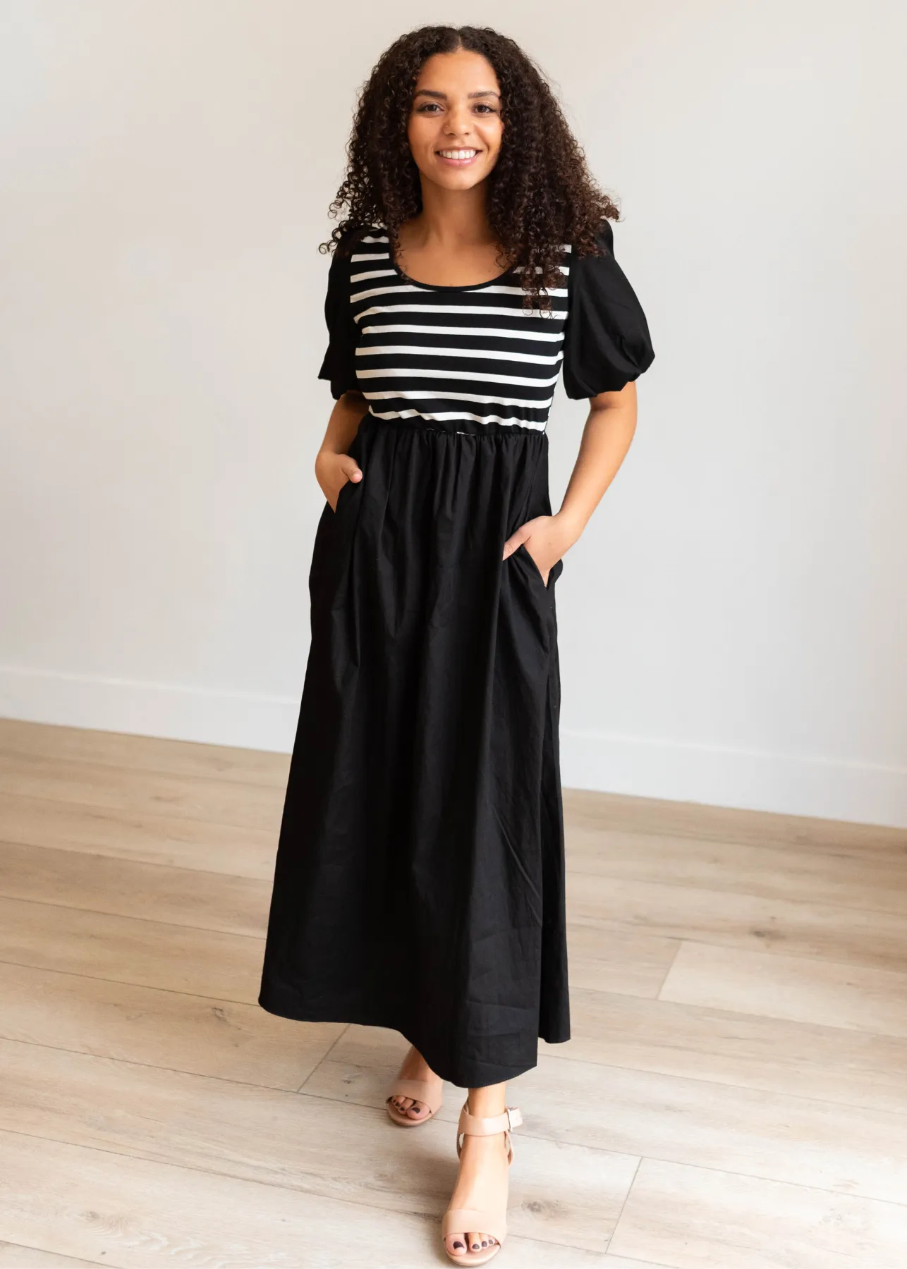 Liesel Black Stripe Dress