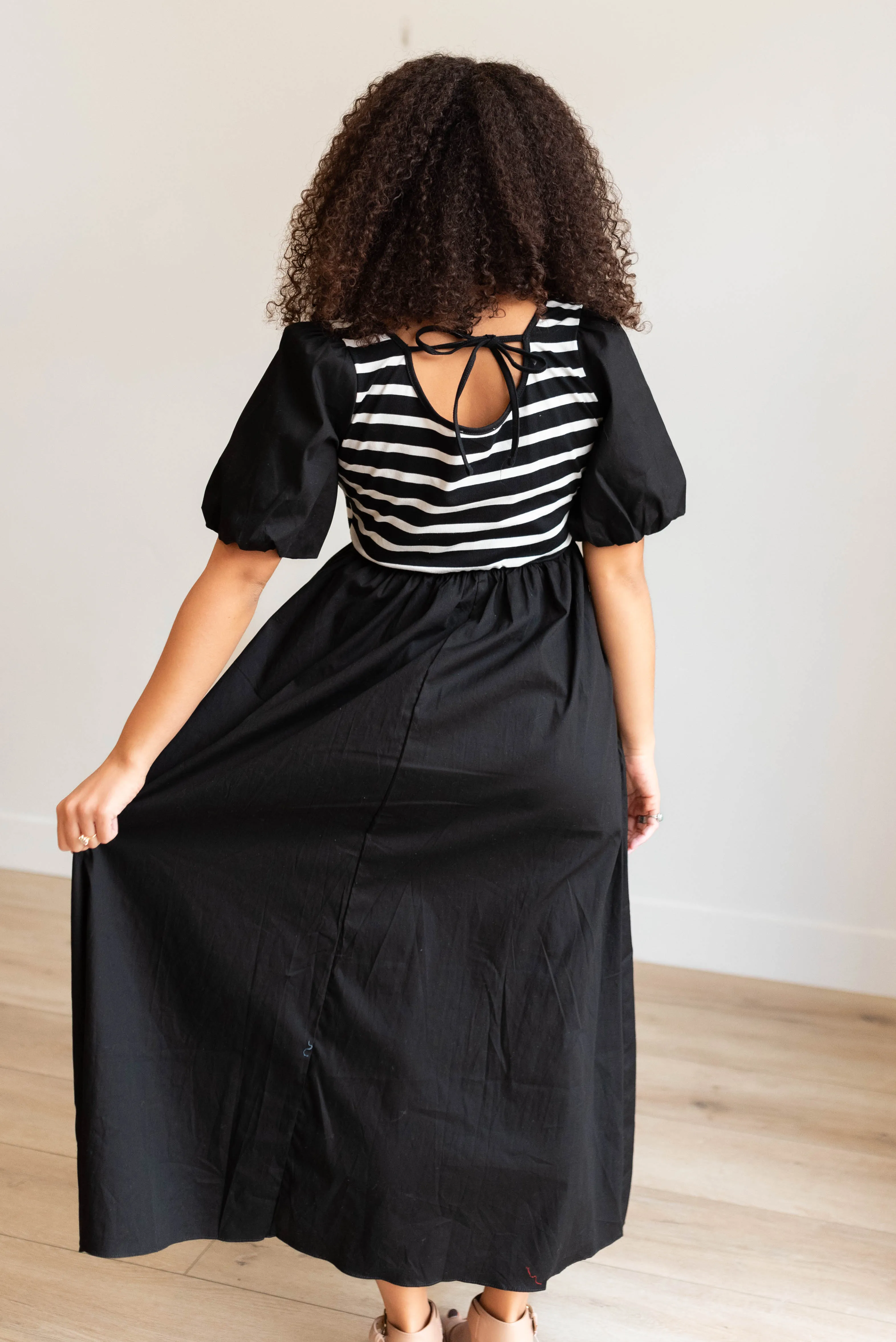 Liesel Black Stripe Dress