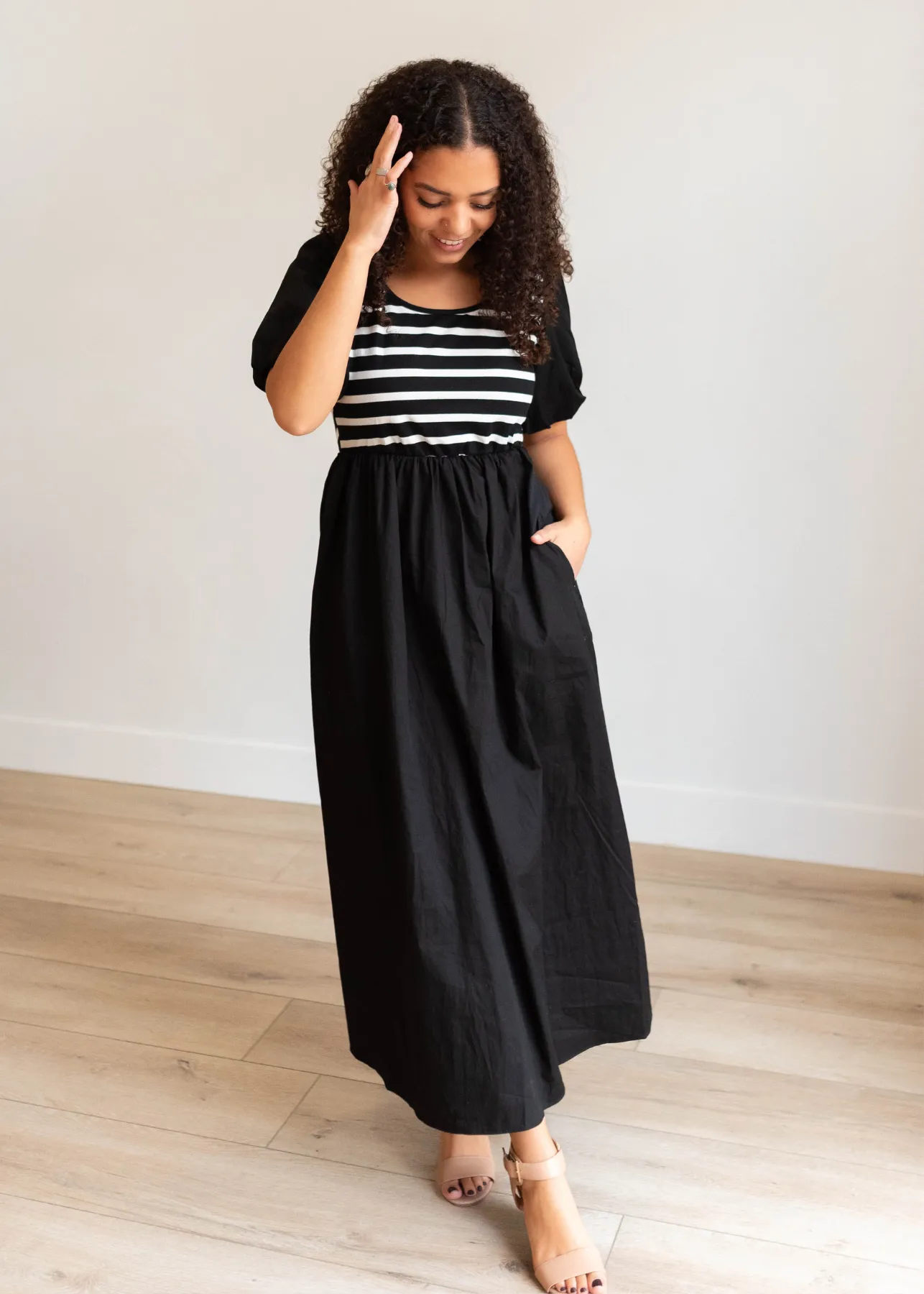 Liesel Black Stripe Dress