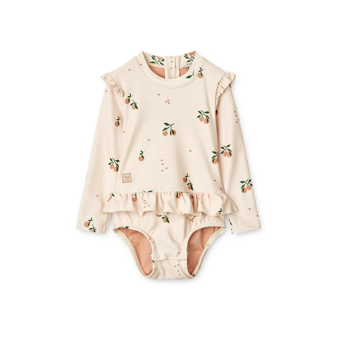 Liewood Sille Baby Printed Swimsuit - Peach - Sea Shell
