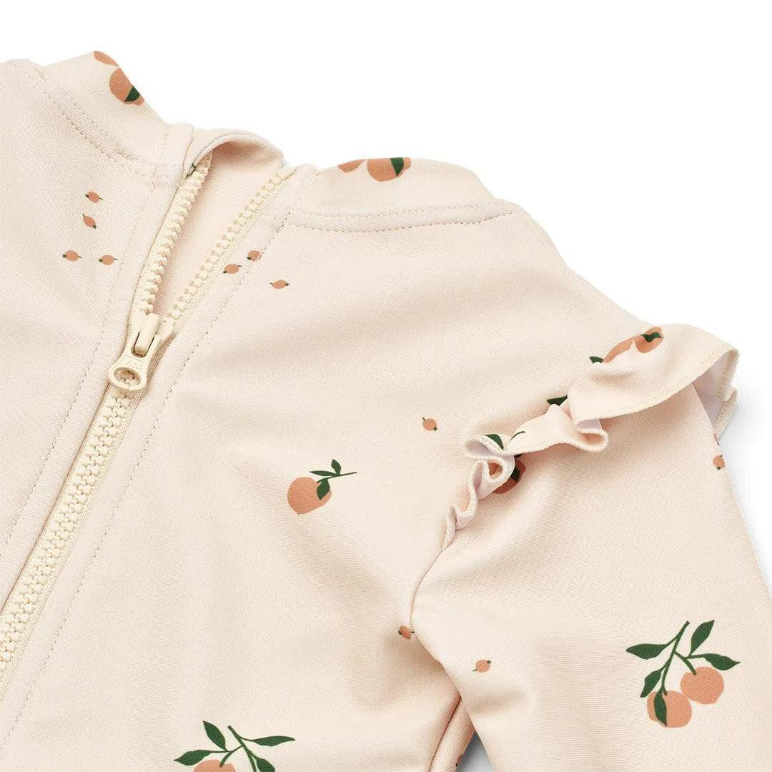 Liewood Sille Baby Printed Swimsuit - Peach - Sea Shell