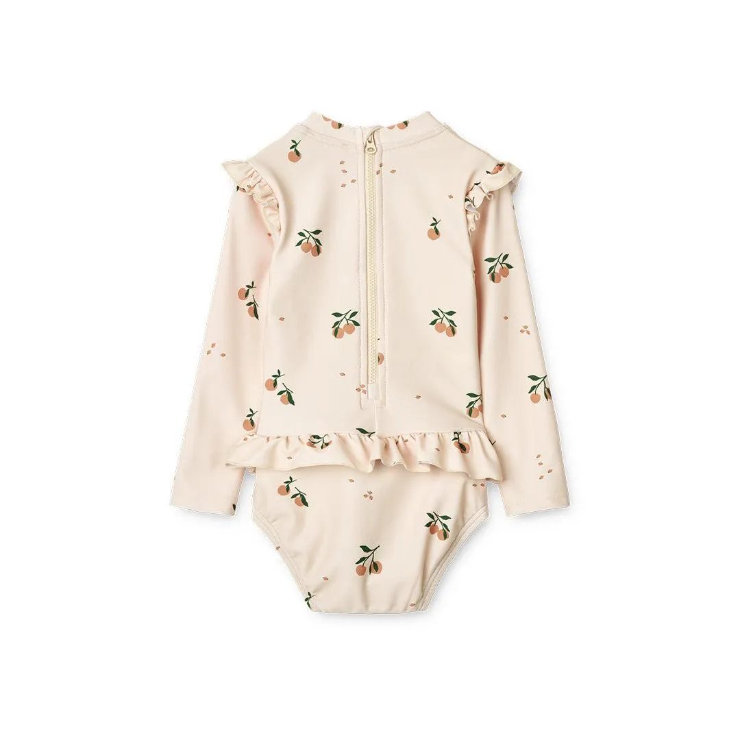 Liewood Sille Baby Printed Swimsuit - Peach - Sea Shell