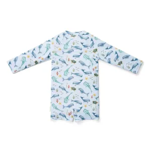 Little Dutch Swimsuit Long Sleeves - Ocean Sea Life Multicolour