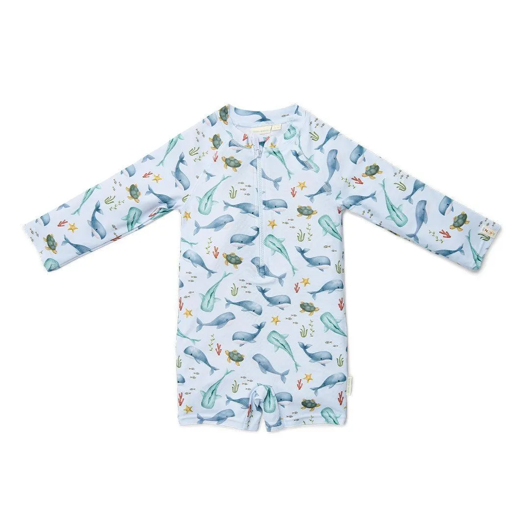 Little Dutch Swimsuit Long Sleeves - Ocean Sea Life Multicolour