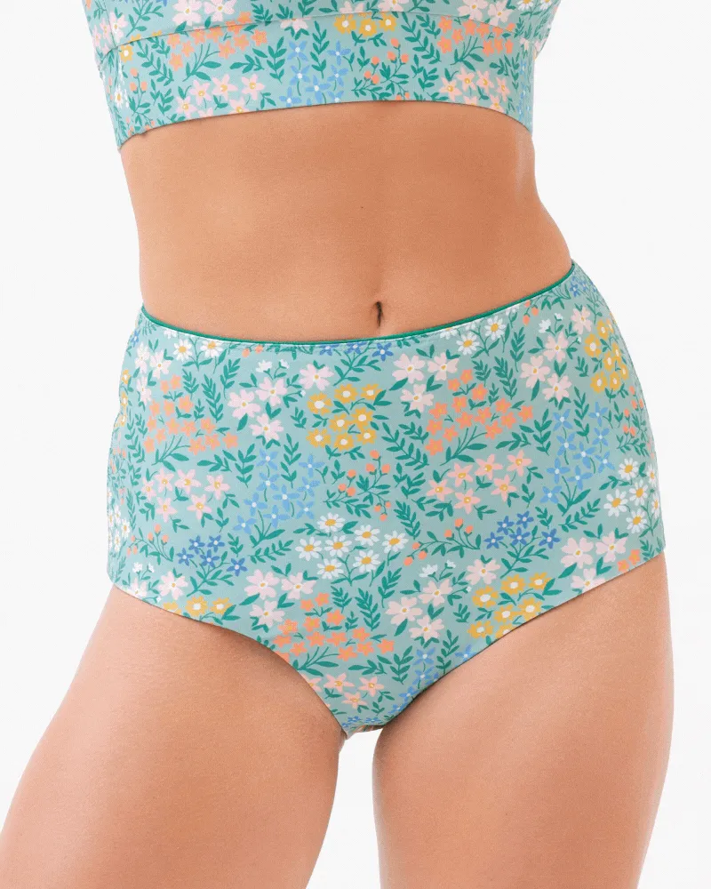 Little Meadow / Emerald Reversible Ultra High-Waist Bottom