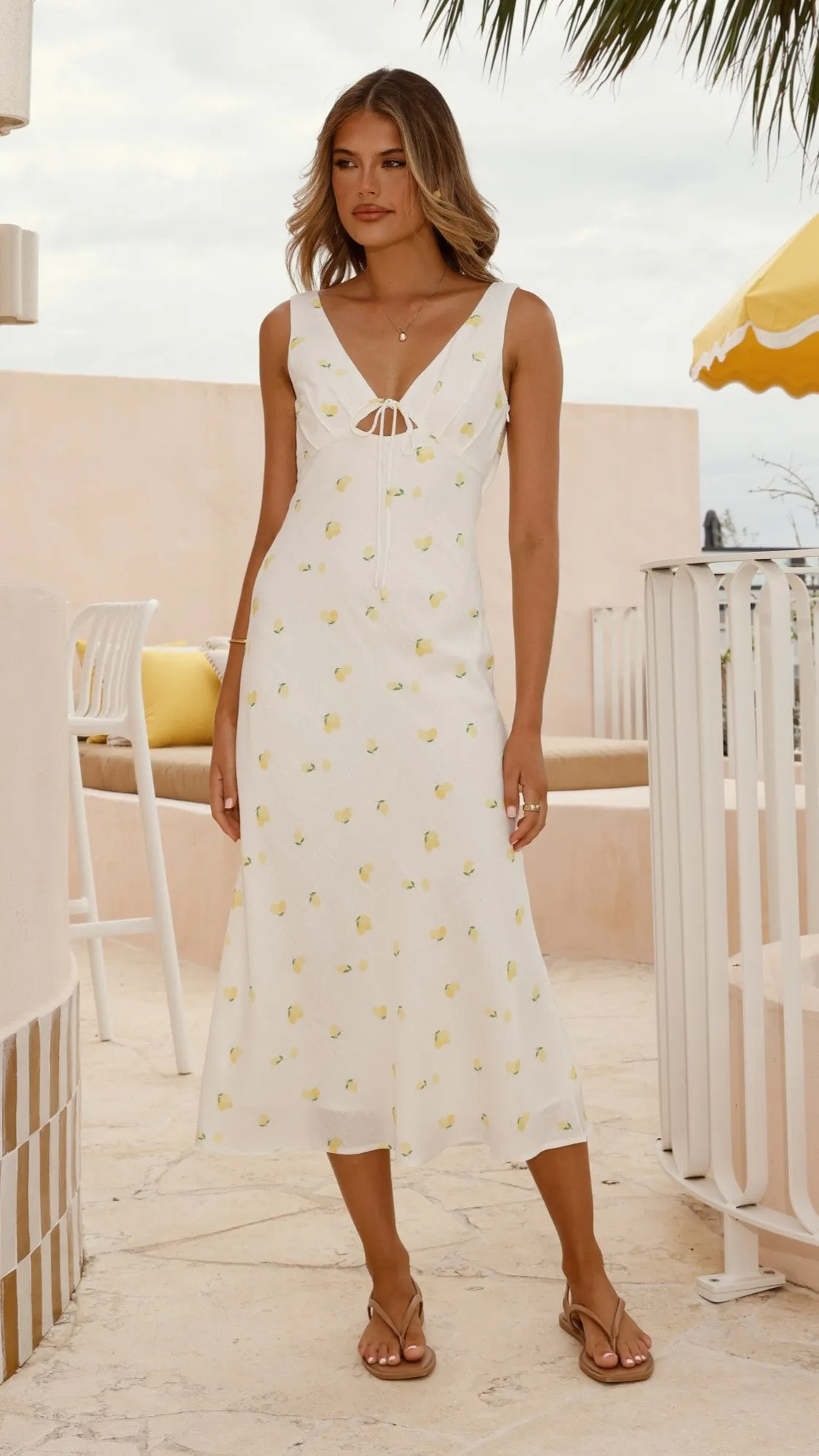 Lola Midi Dress - Limone Billy J