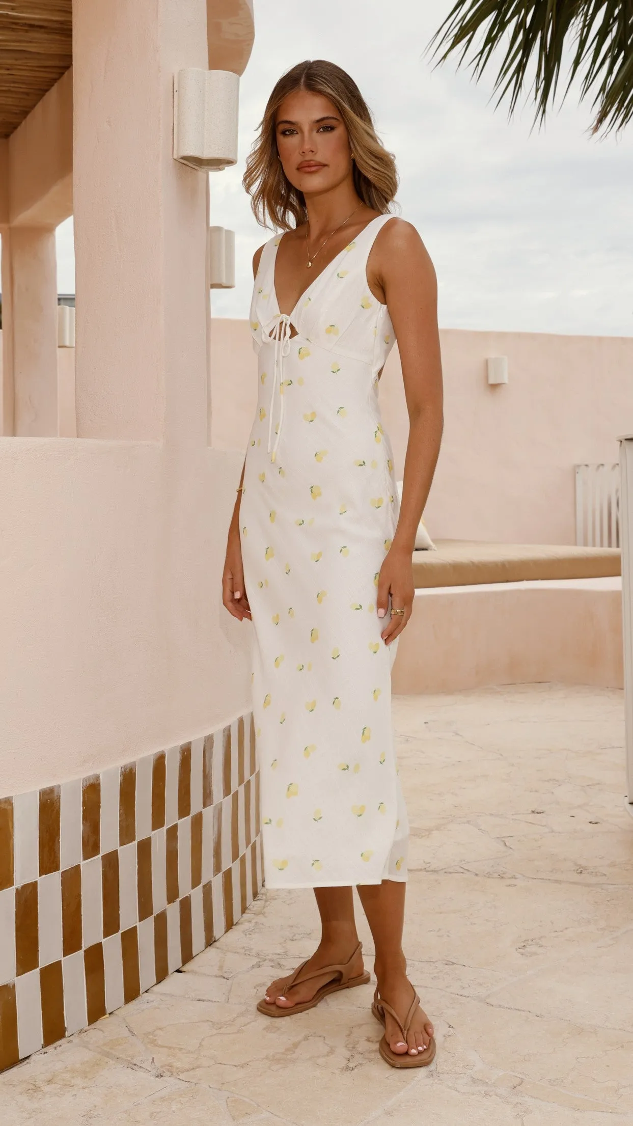 Lola Midi Dress - Limone Billy J