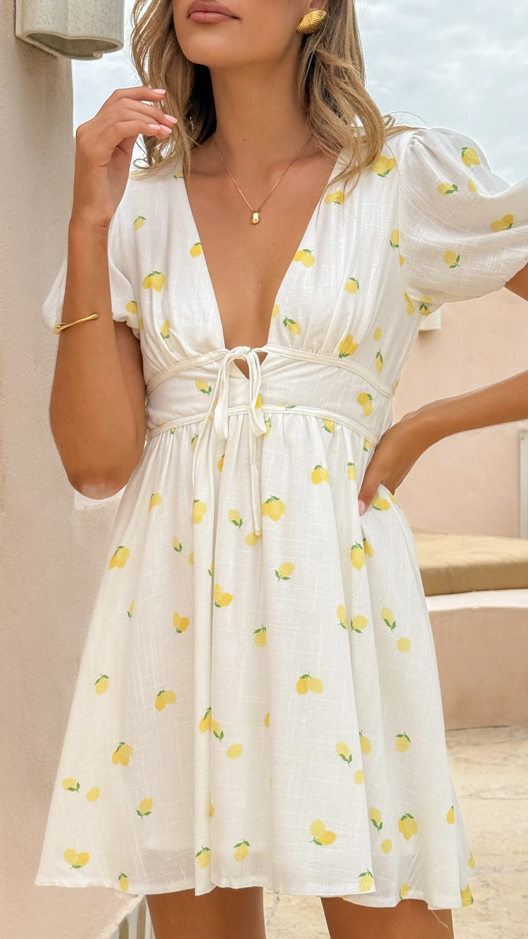 Lottie Mini Dress - Limone Billy J