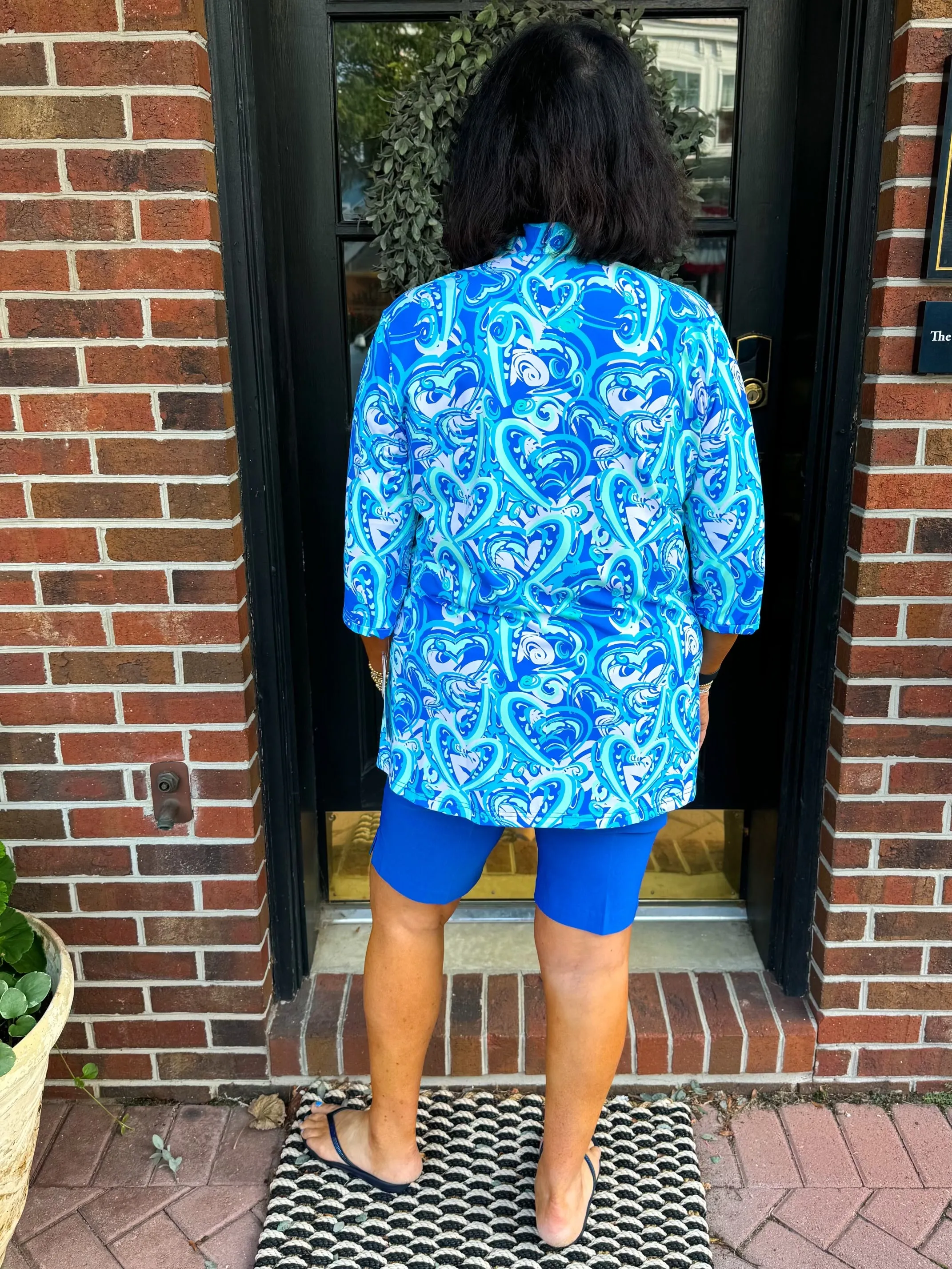 Lulu B Blue Hearts Button Tunic