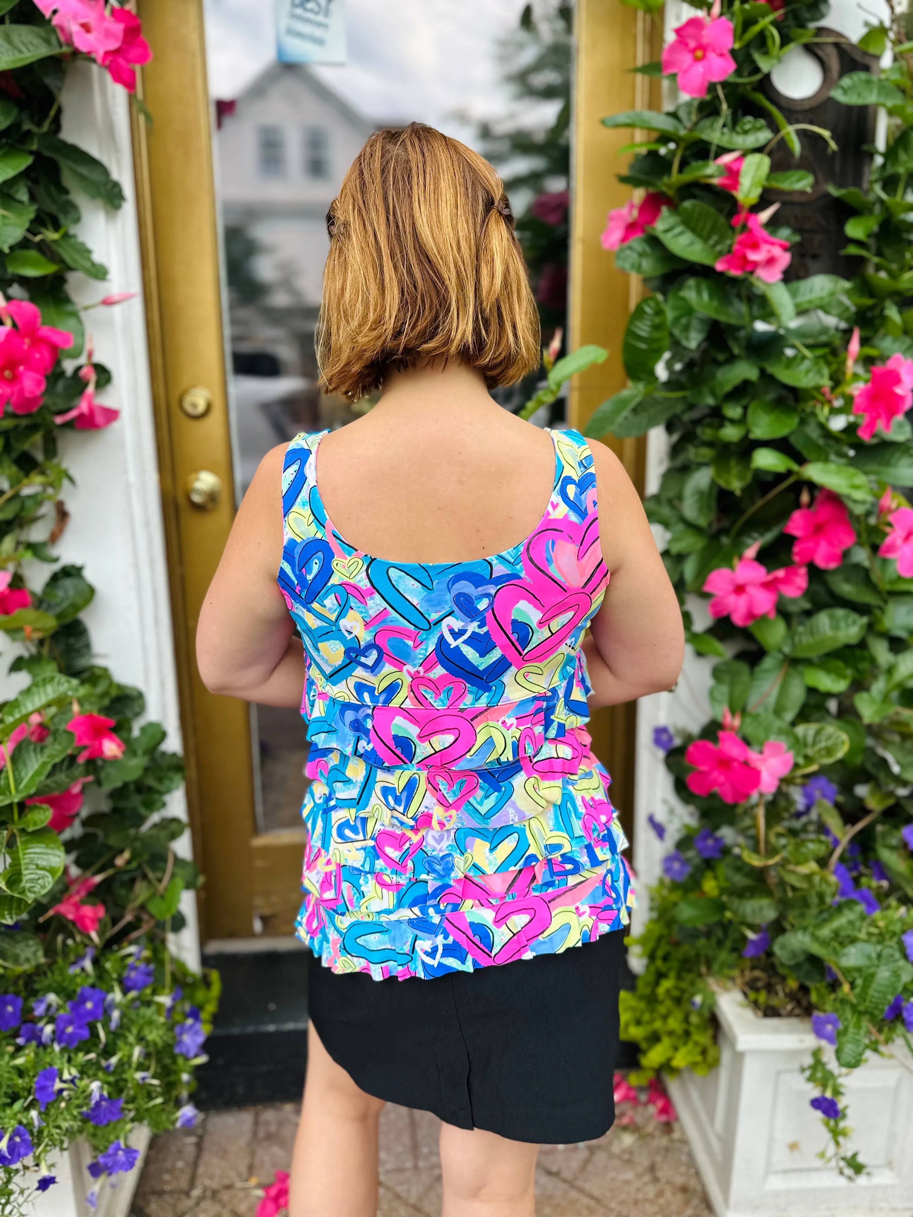 Lulu B Cha Cha Hearts Print Tank