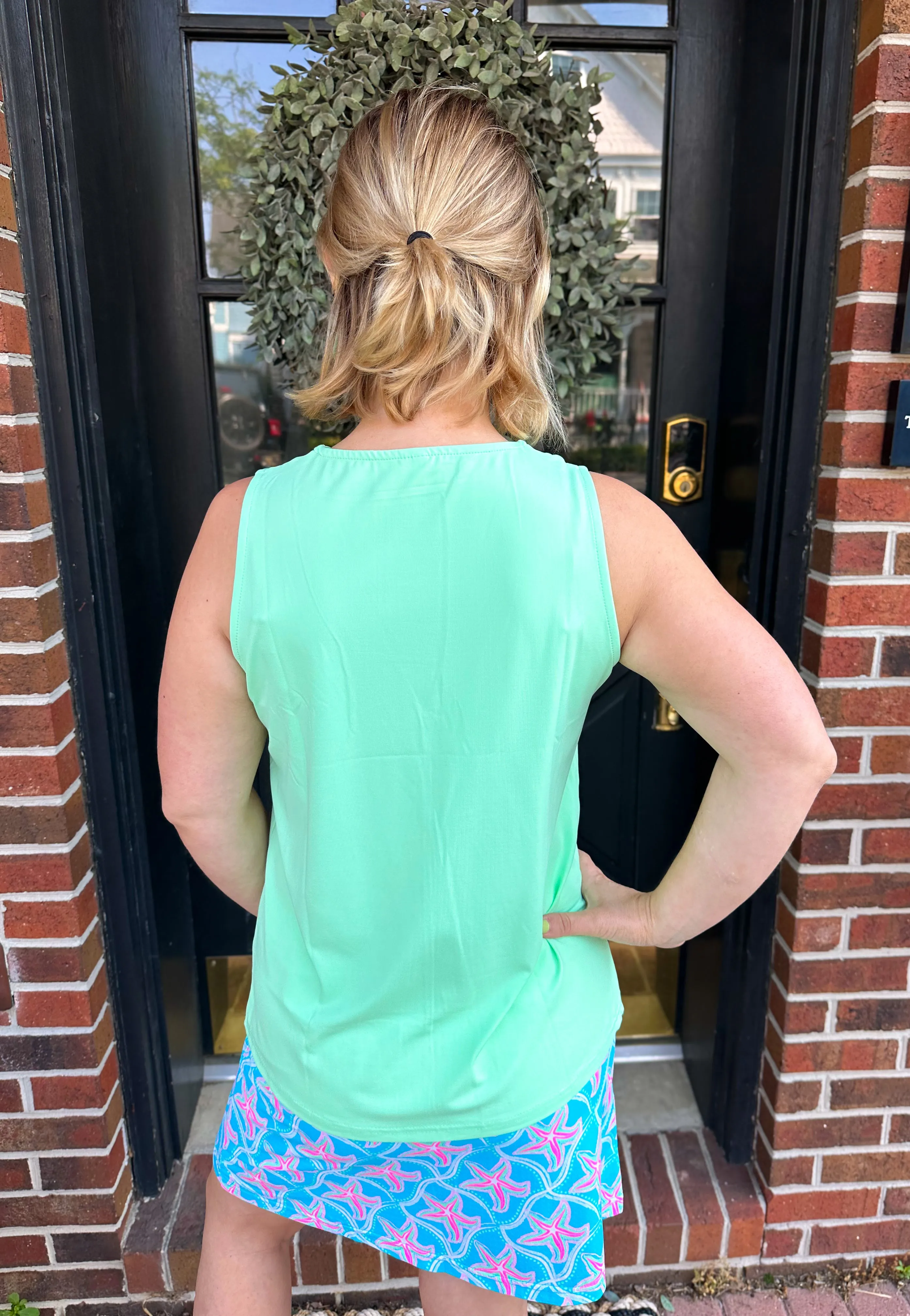 Lulu B Clear Lime Sleeveless V-Neck Top
