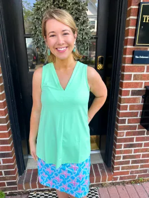 Lulu B Clear Lime Sleeveless V-Neck Top
