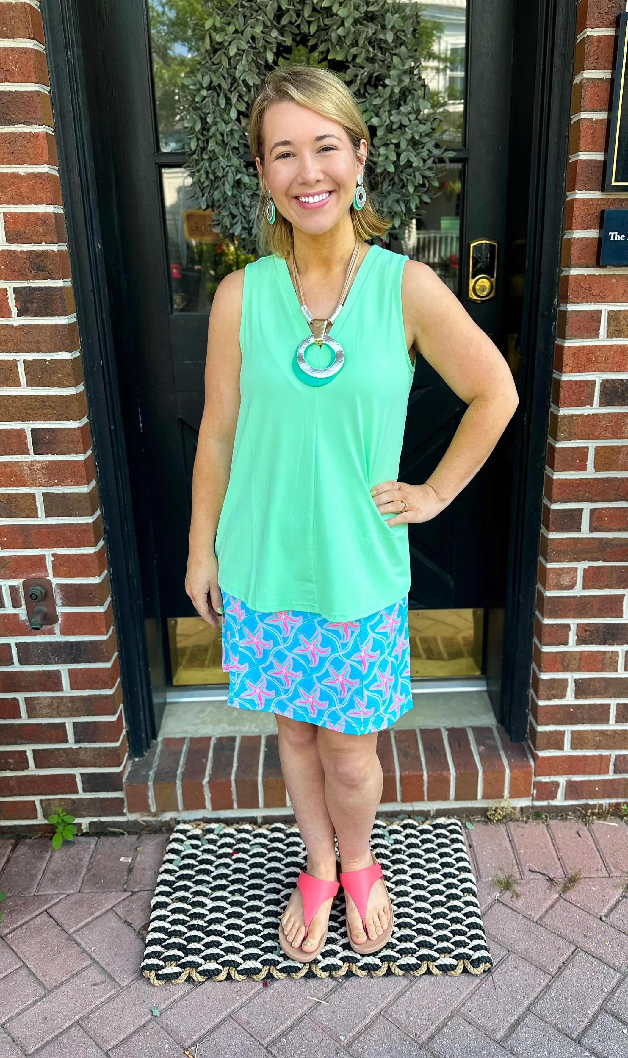 Lulu B Clear Lime Sleeveless V-Neck Top