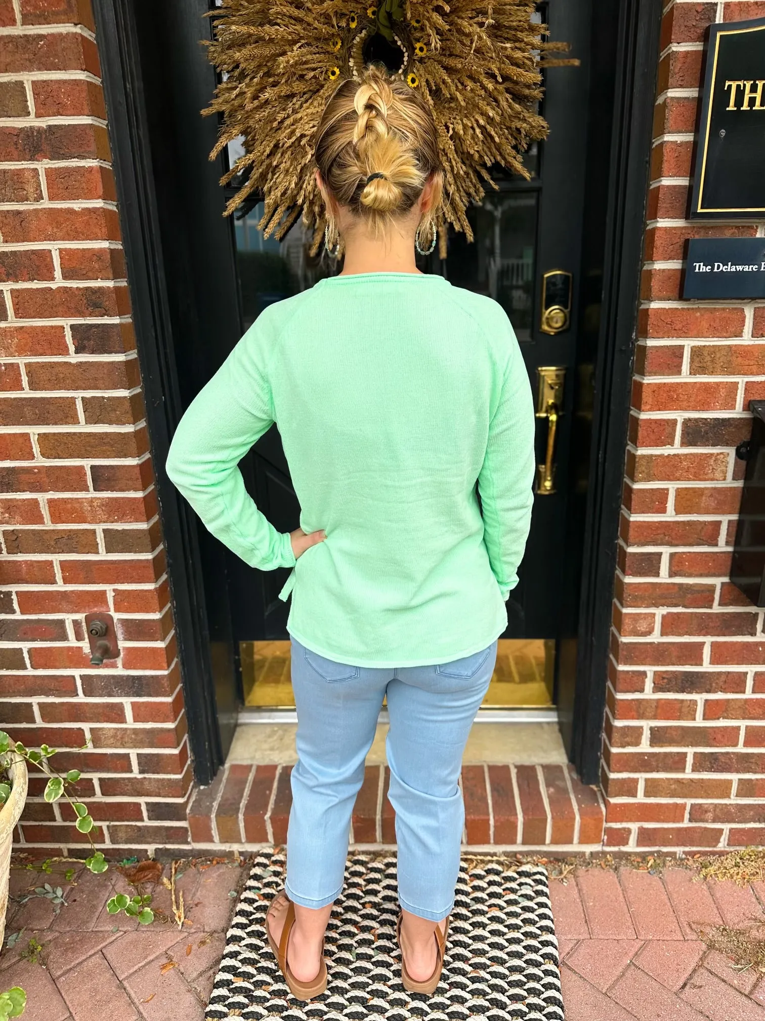 Lulu B Lime Sun Salt Sand Chenille Sweater
