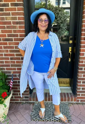 Lulu B Seersucker Button Down Duster Dress