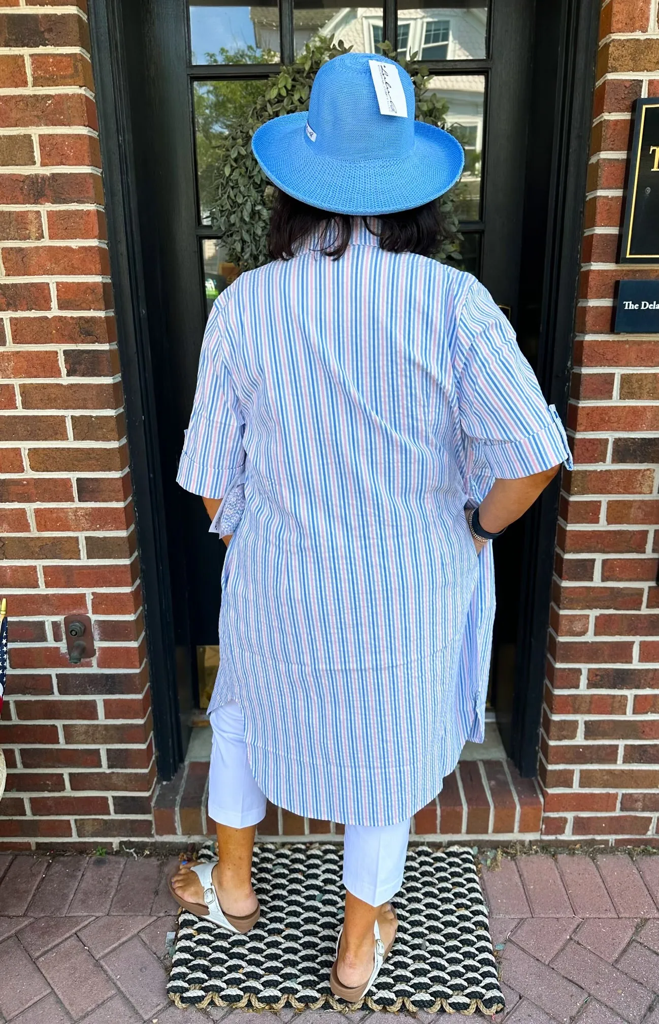 Lulu B Seersucker Button Down Duster Dress