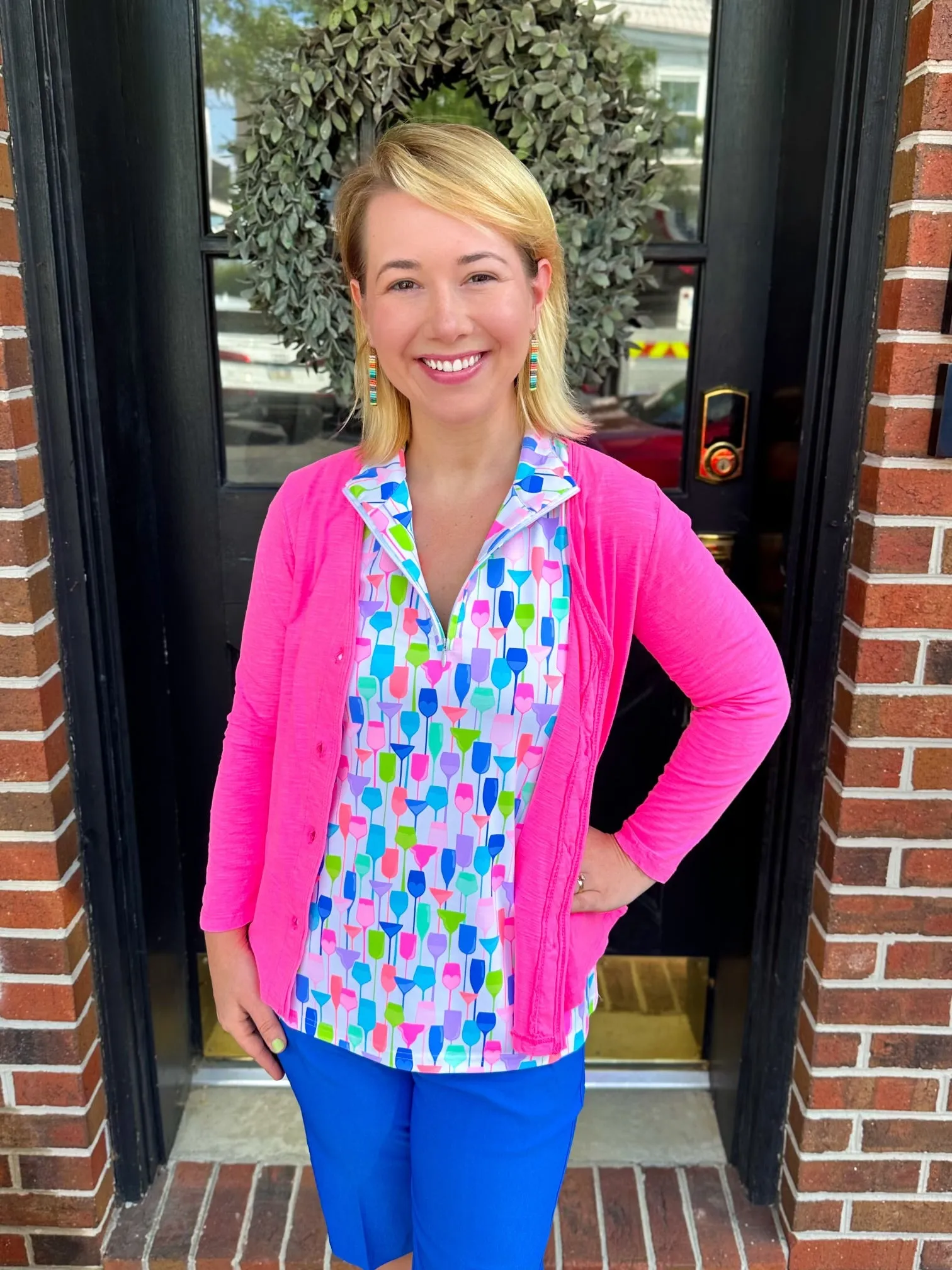 Lulu B White Wine Sleeveless Zip Top