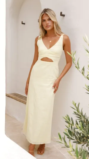 Mahalia Maxi Dress - Soft Yellow Billy J