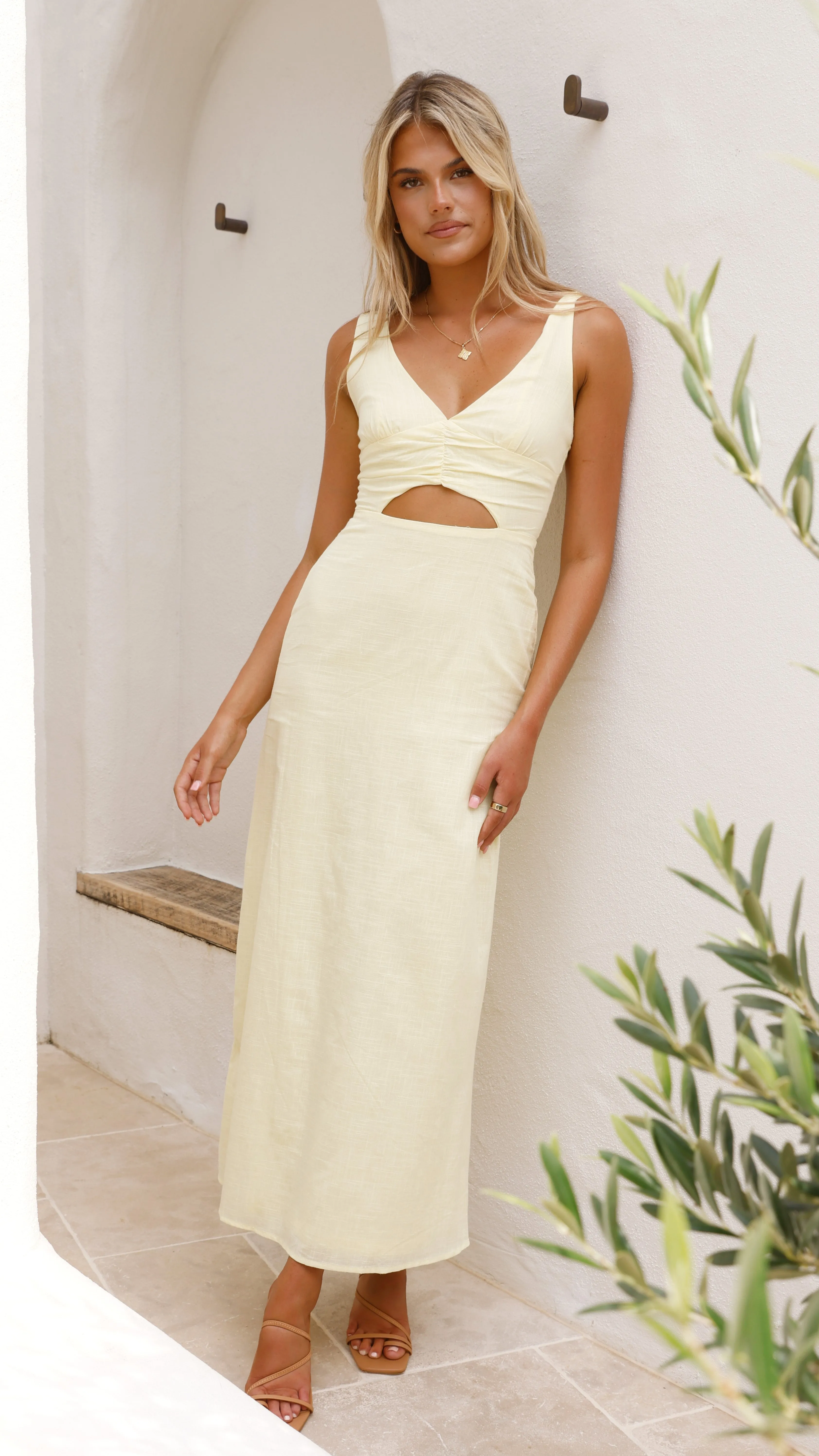 Mahalia Maxi Dress - Soft Yellow Billy J