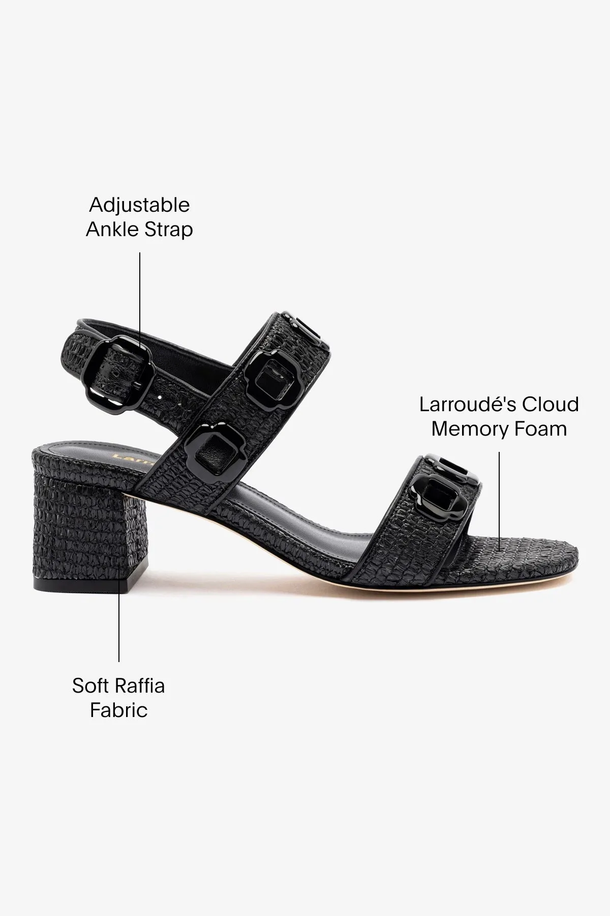 Milan Sandal In Black Wave Raffia