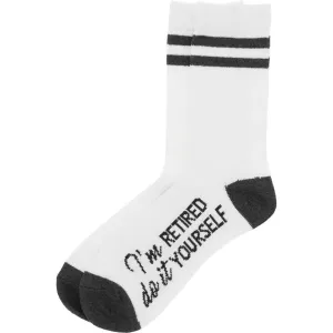M/L I'm Retired Do It Yourself Crew Socks