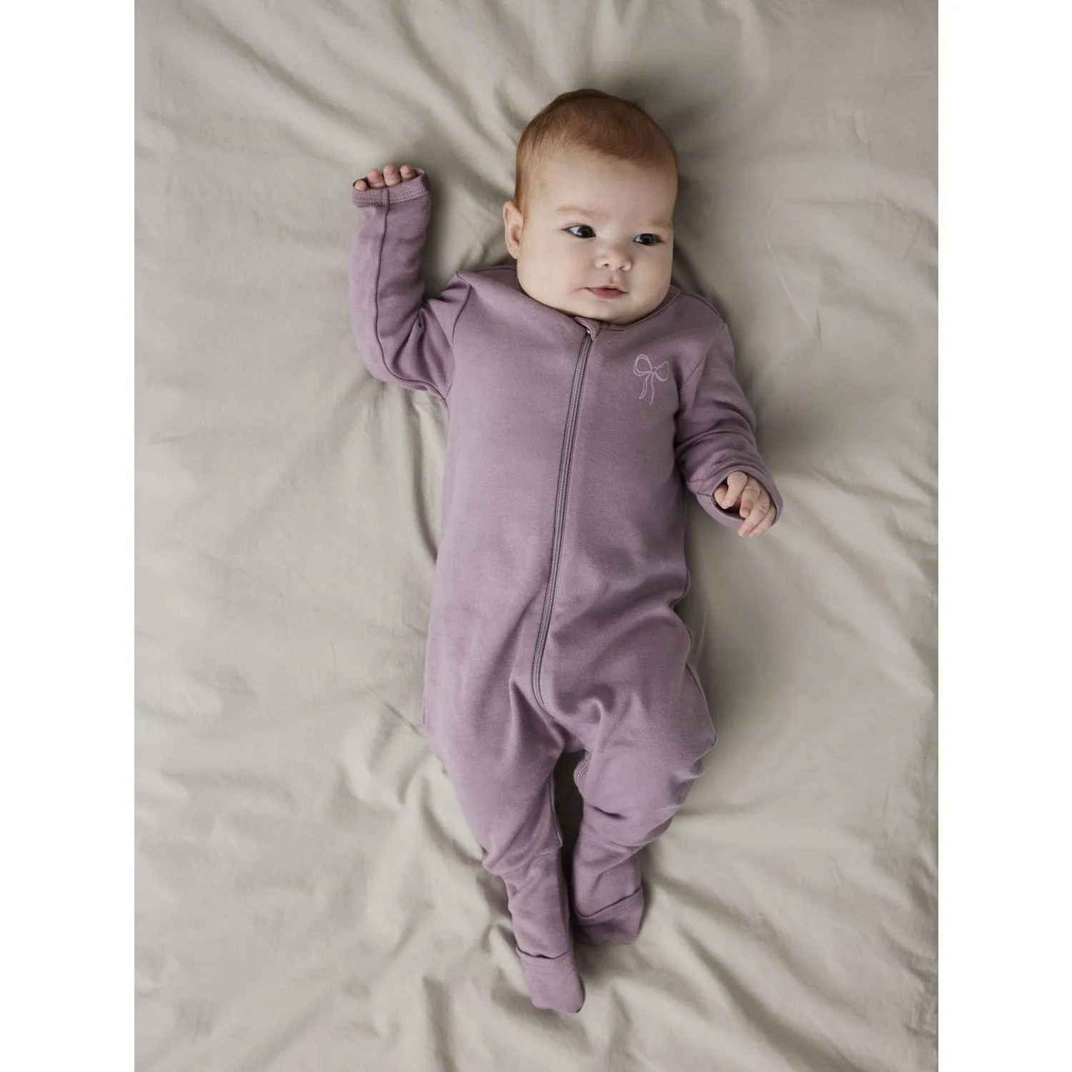 Name It Barely Pink Nightsuit 2-pack Zip Pink Bow Noos