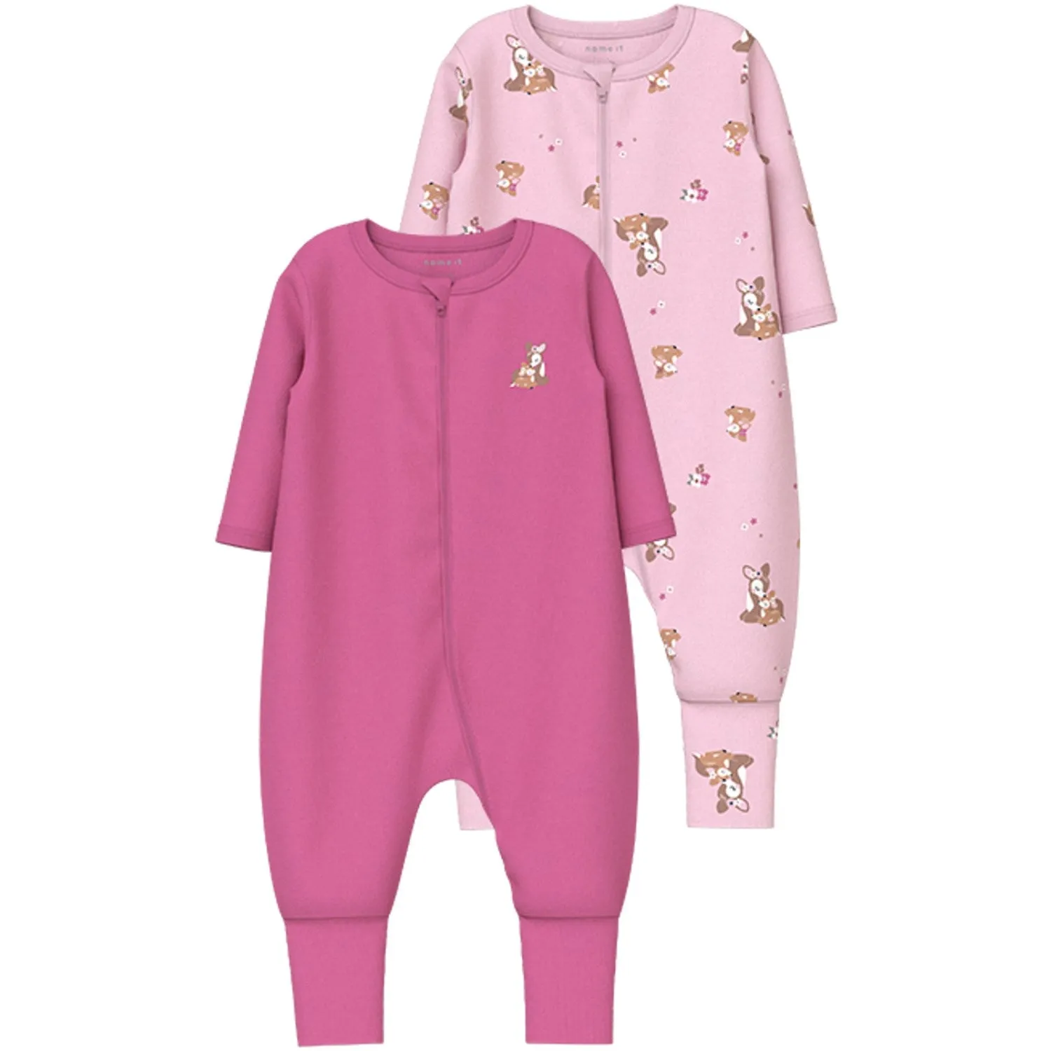 Name It Ibis Rose Nightsuit 2-pack Zip Rose Deer Noos