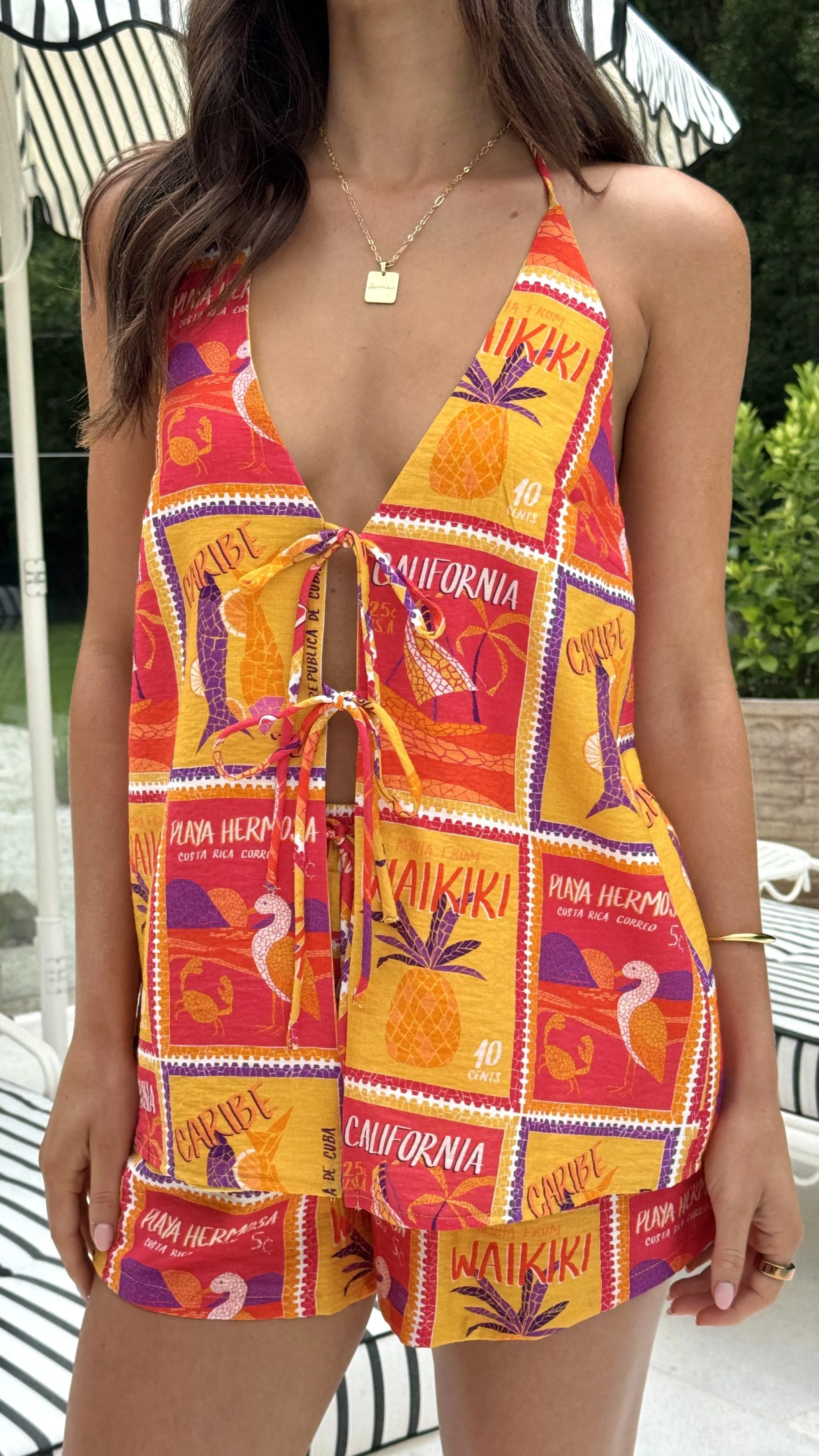 Octavia Top - Aloha Orange Billy J