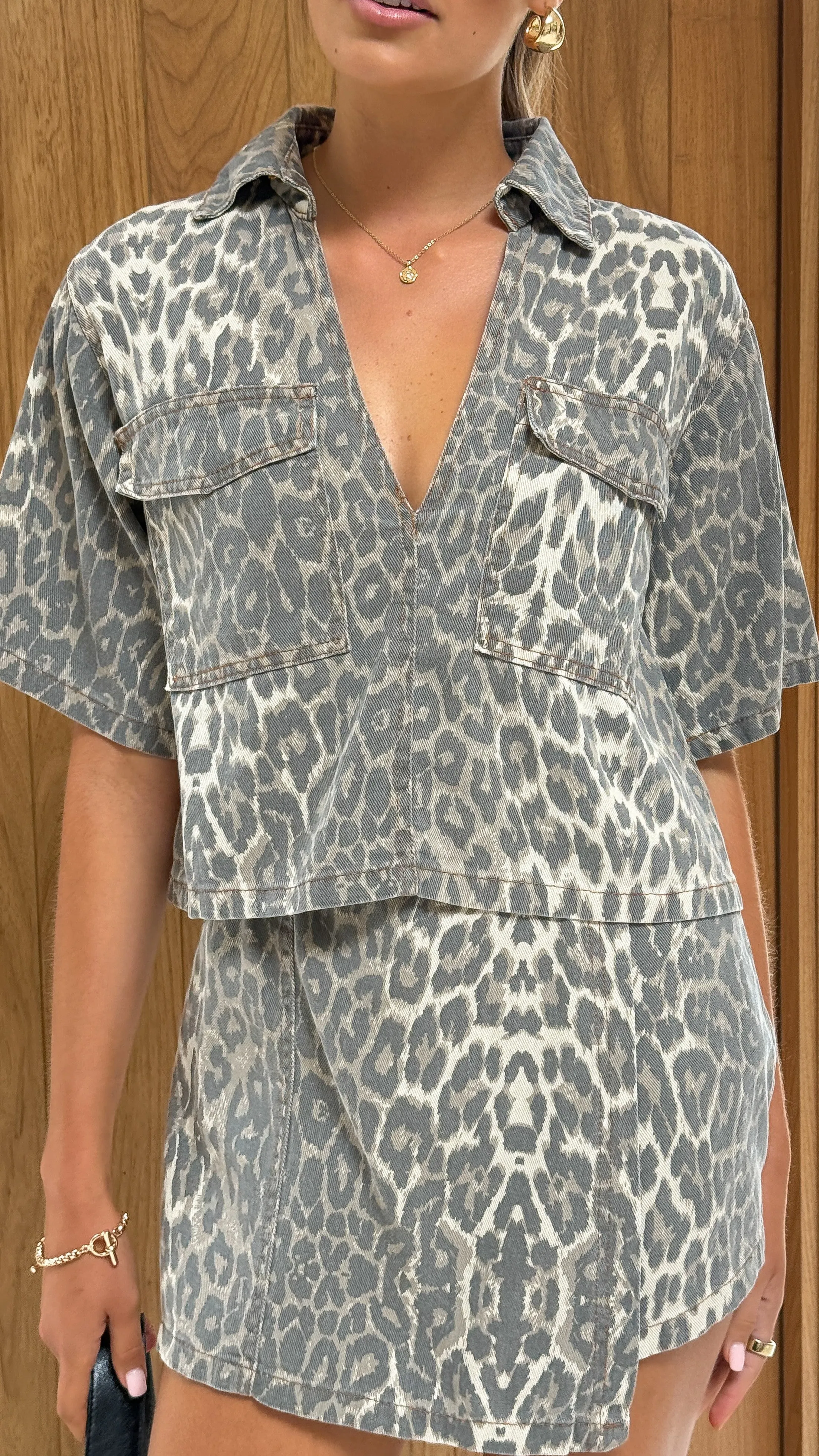 Olivia Top and Skort Set - Leopard Print Billy J