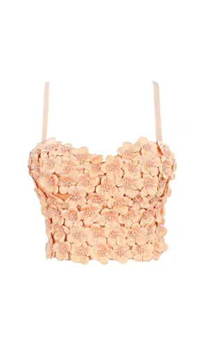 OLSC KHAKAI  FLOWER CORSET TOP Gloria Lanvin