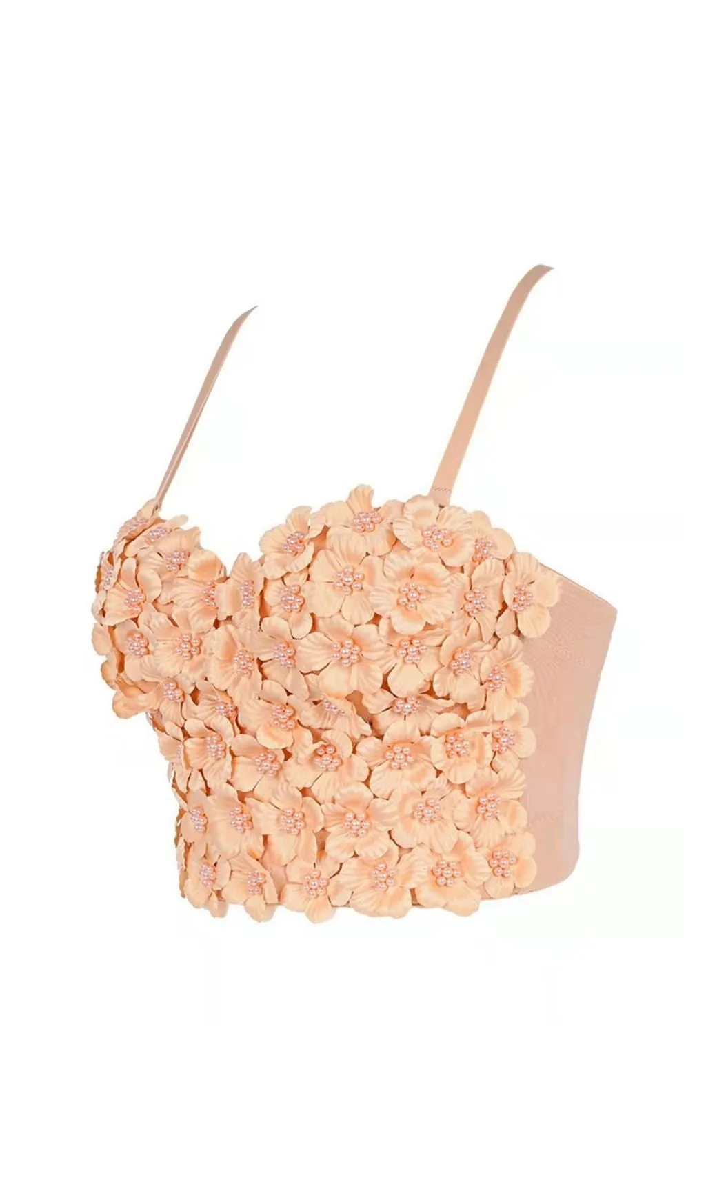 OLSC KHAKAI  FLOWER CORSET TOP Gloria Lanvin