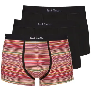 Paul Smith Organic-Cotton Mixed Stripe Boxer Briefs Three Pack Black